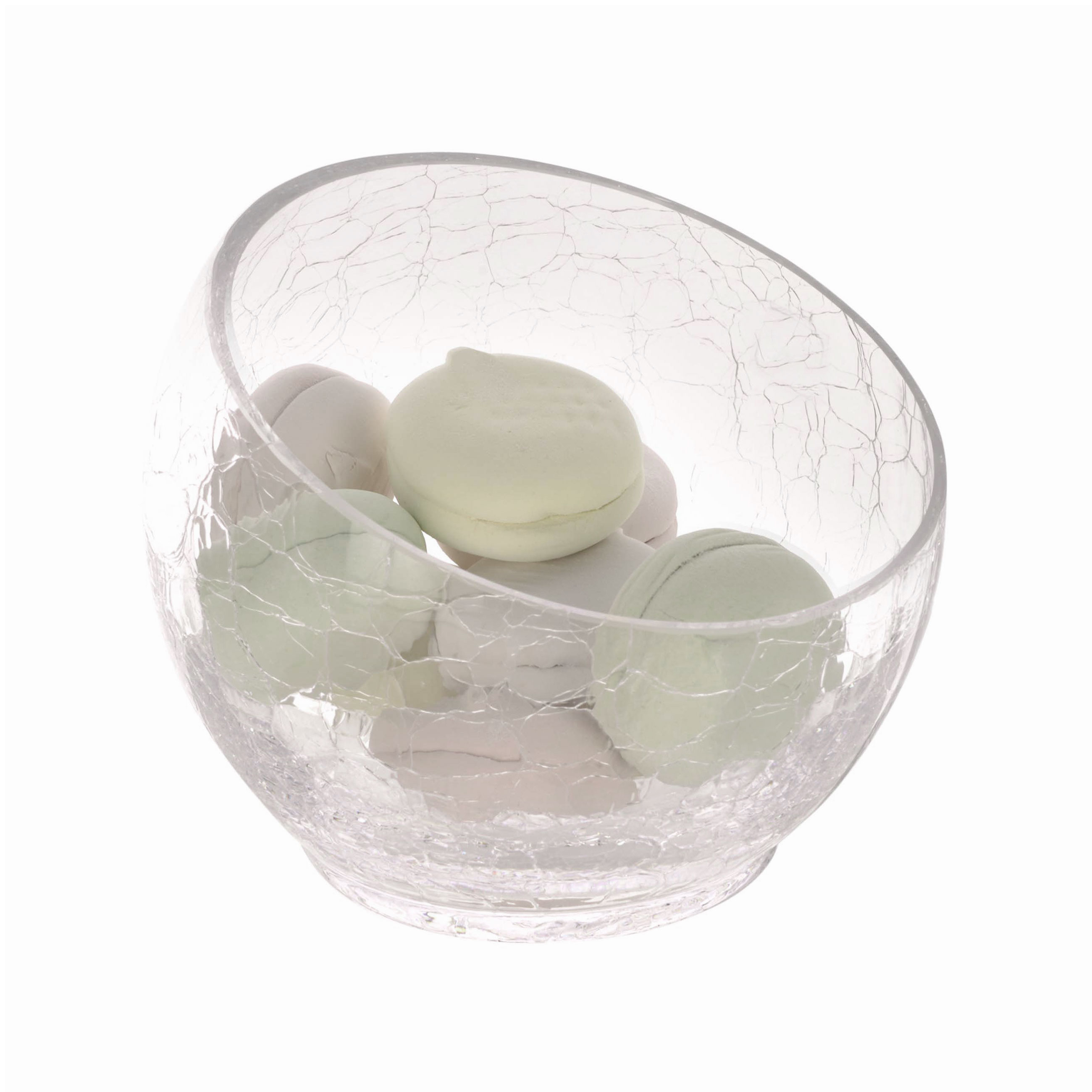 Candy bowl, 15x17 cm, glass, Craquelure, Ice