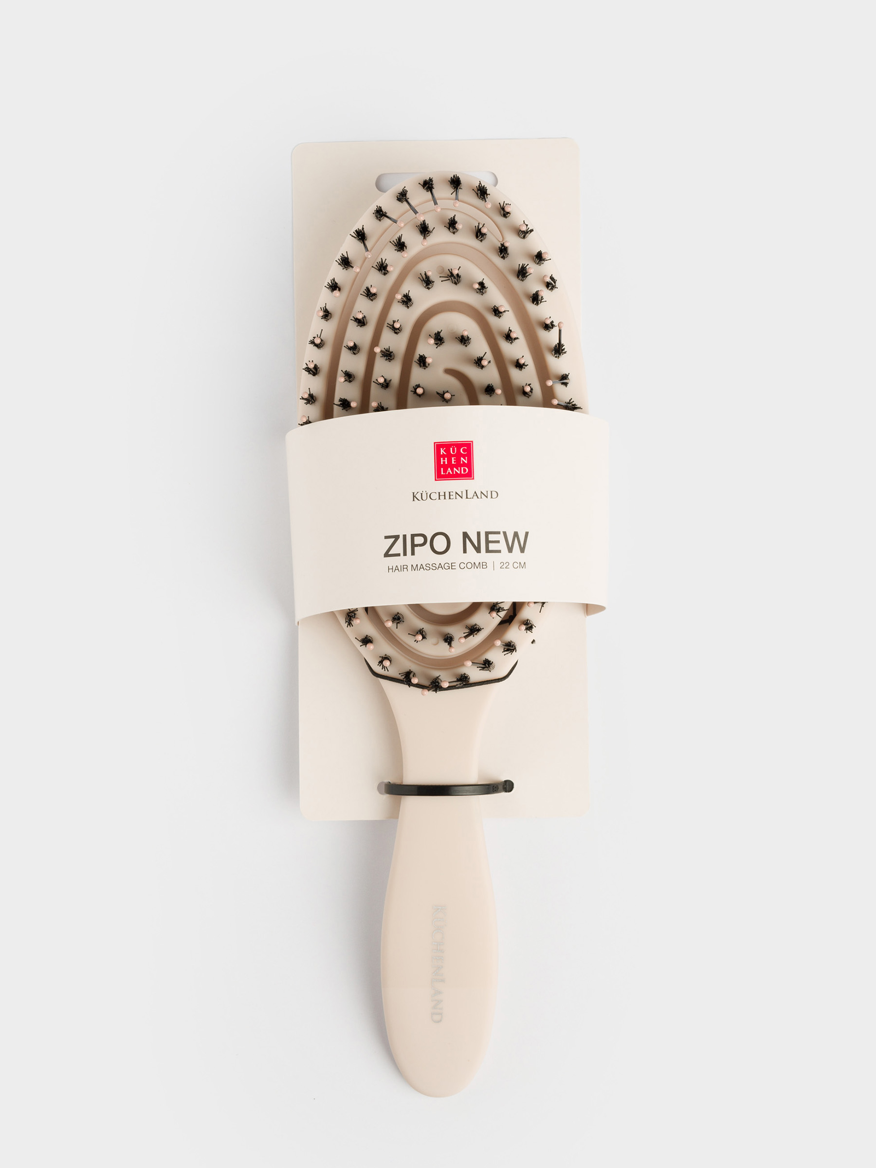 Hair massage comb, 22 cm, plastic, beige, Zipo new, image-4