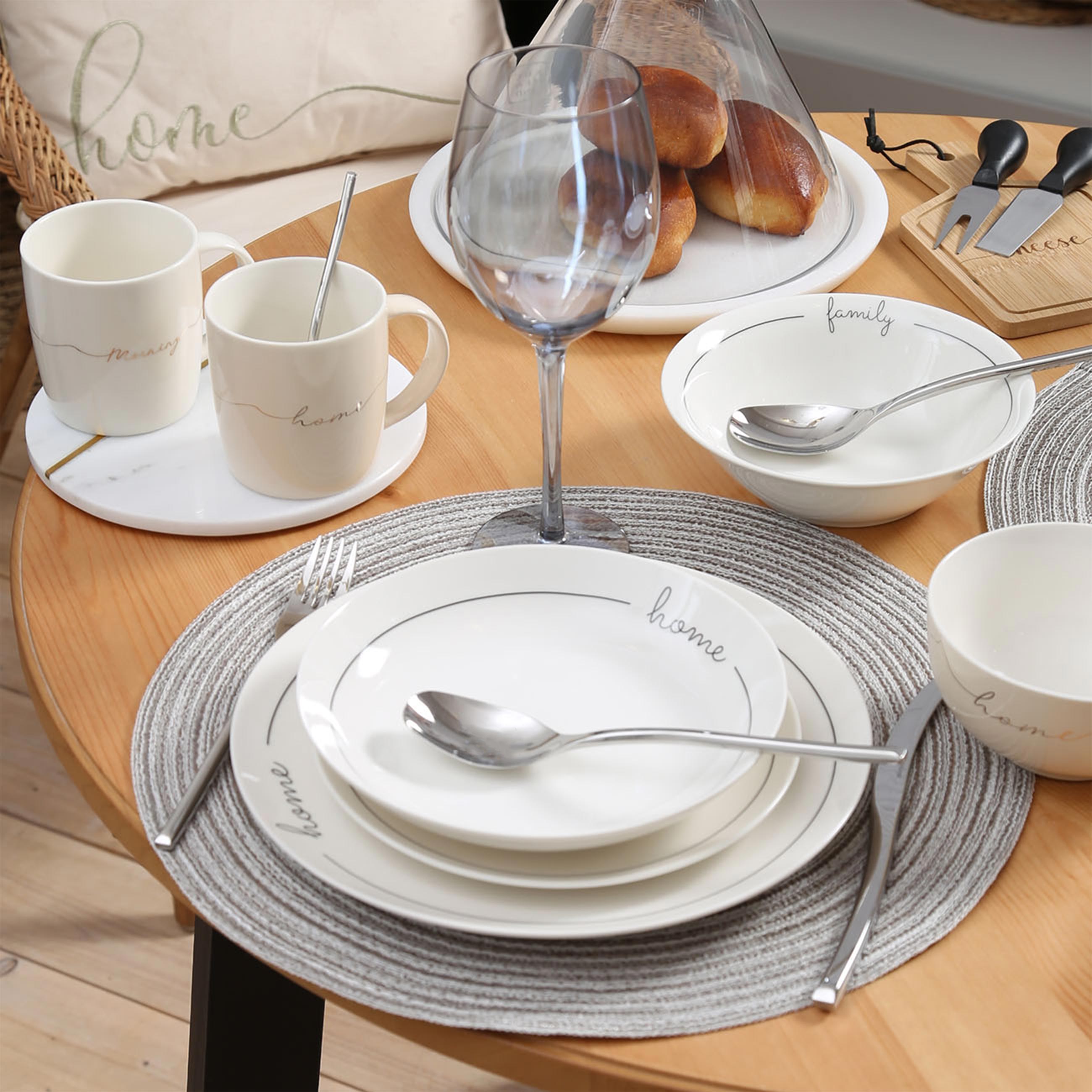 Soup plate, 20x3 cm, 2 pcs, porcelain N, white, Home, Scroll white
