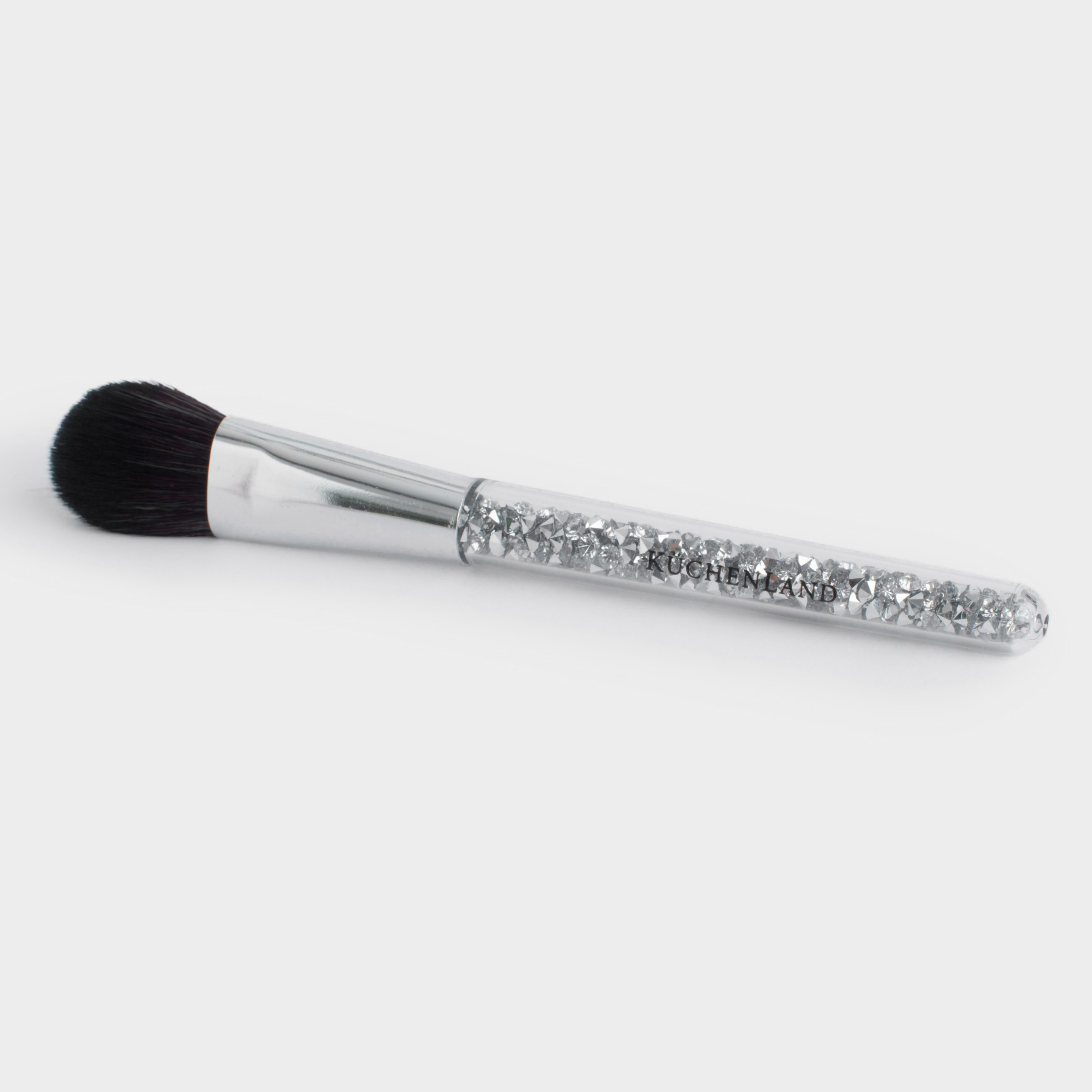 Foundation brush, 15 cm, artificial pile / plastic, Silver, Beauty makeup, image-2