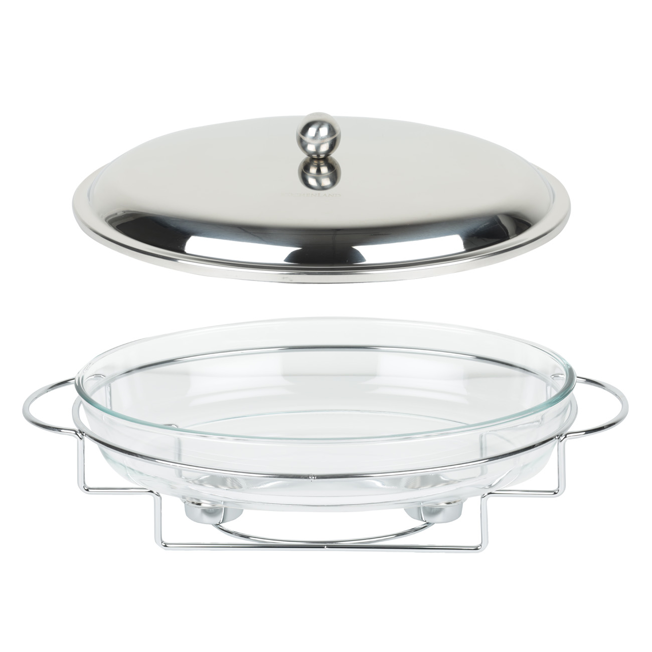 Heated dish, 35x24 cm, glass T / metal, Oval, Classic, image-4