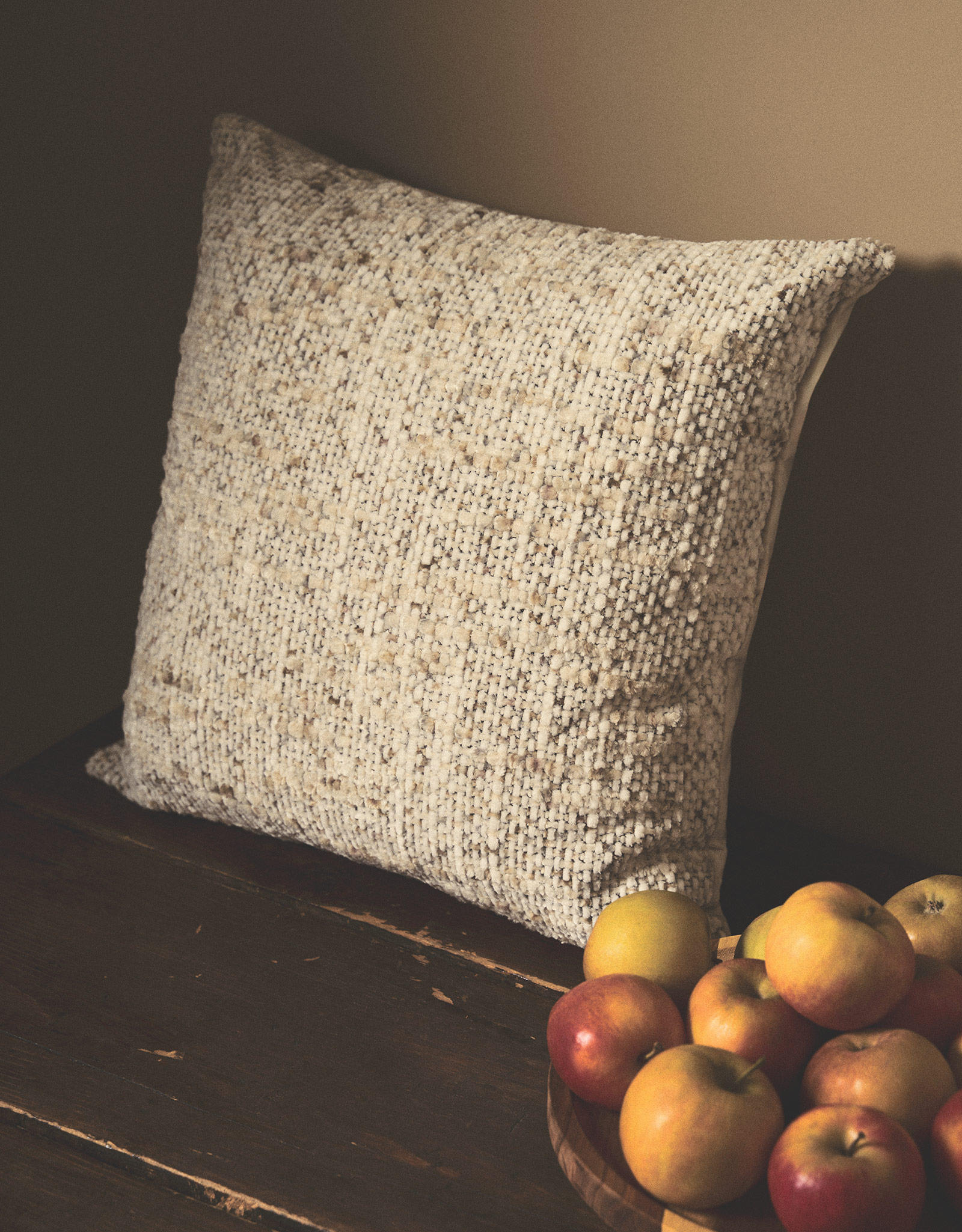 Decorative pillow, 45x45 cm, velvet, beige, Nordkap, image-3