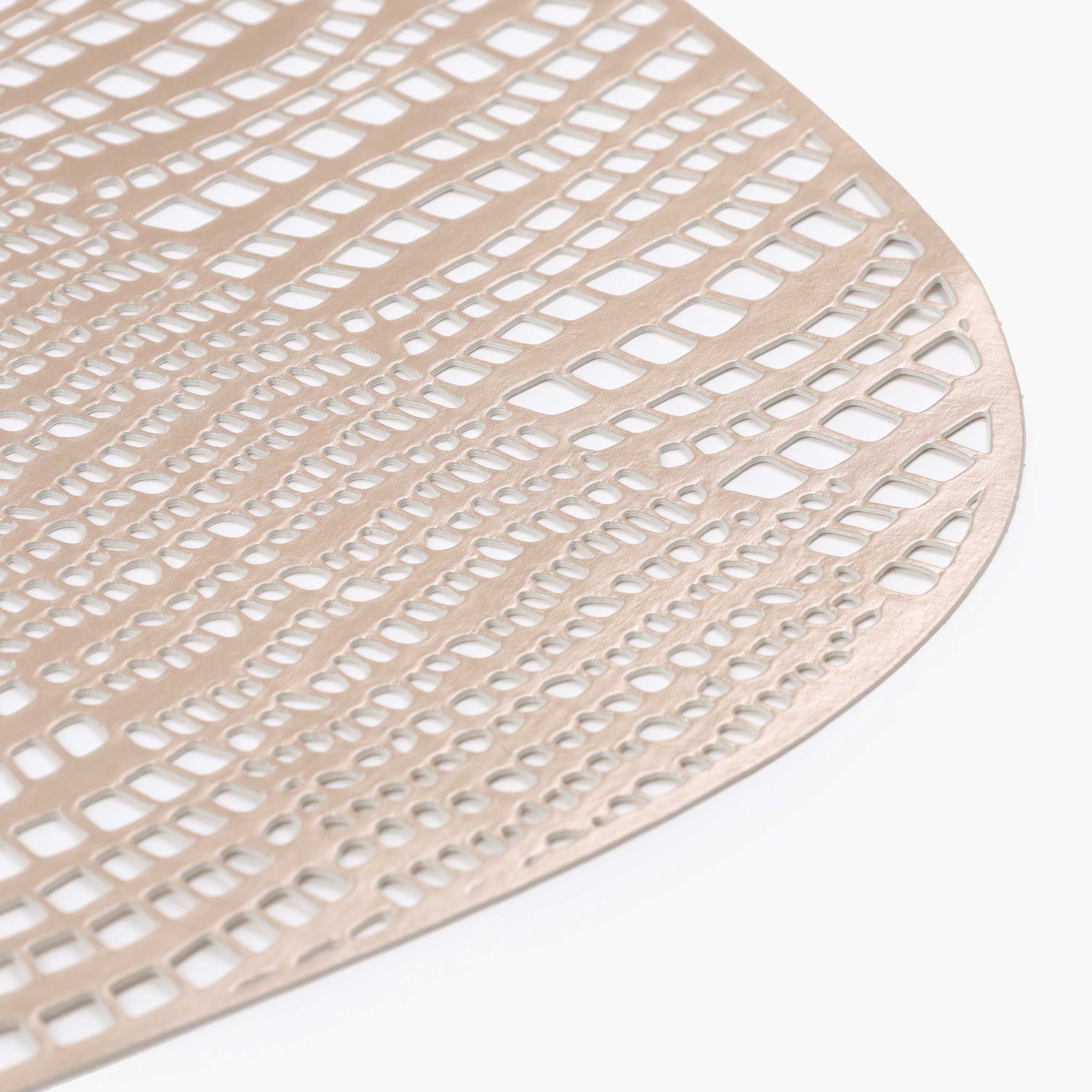 Napkin for appliances, 41x33 cm, PVC, curly, milk, Grid pattern, Azhur Grid, image-0