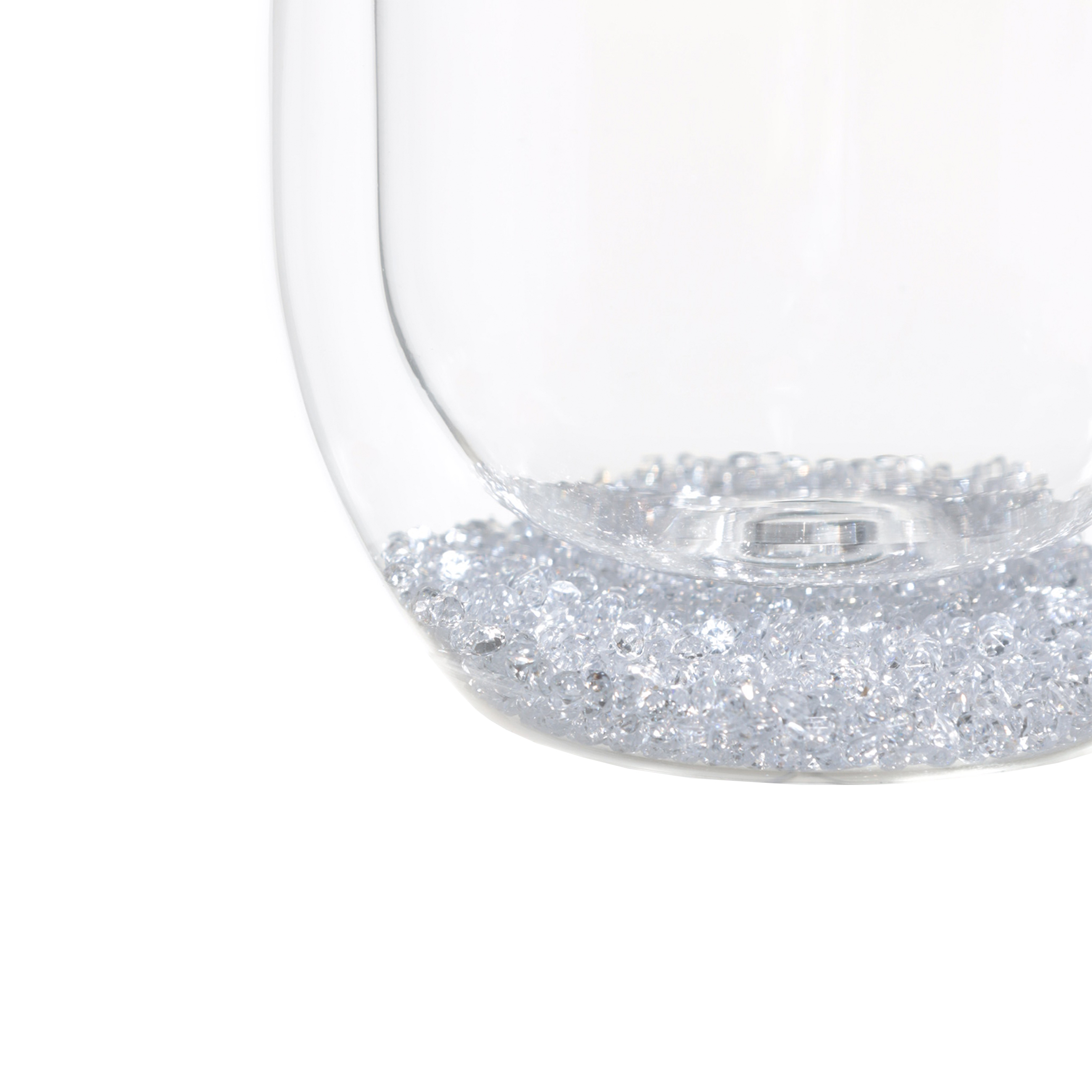 Glass, 11 cm, 300 ml, 2 pcs, B glass, with crystals inside, Air decor, image-2