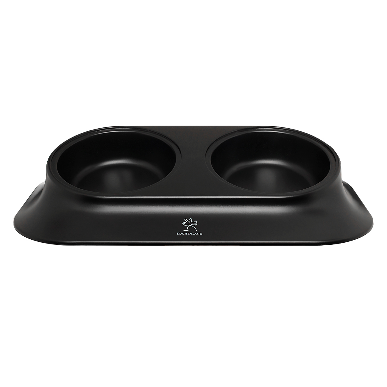 Pet bowl, 24x38 cm, 360 ml, double, on stand, steel / plastic, black, Favorite pet, image-1