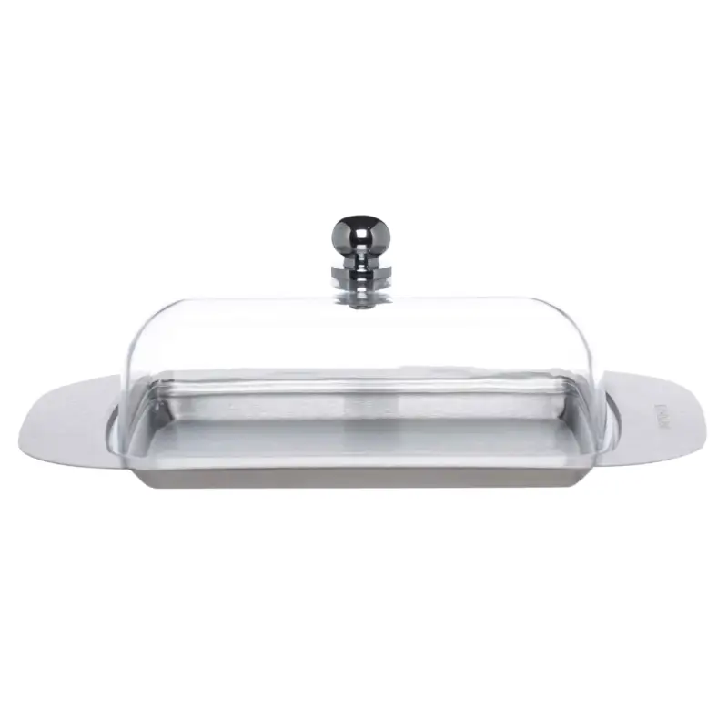 Butter dish, 14 cm, steel / plastic, rectangular, Classic ,image-0