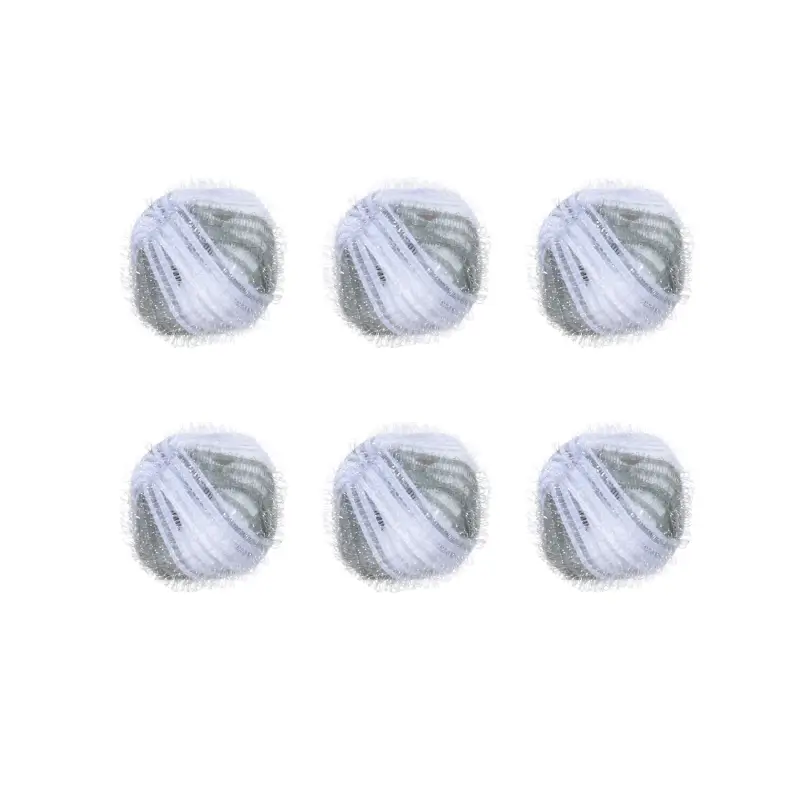 Washing ball, 3 cm, 6 pcs, with the effect of collecting wool, nylon, gray, Washing ball ,image-0