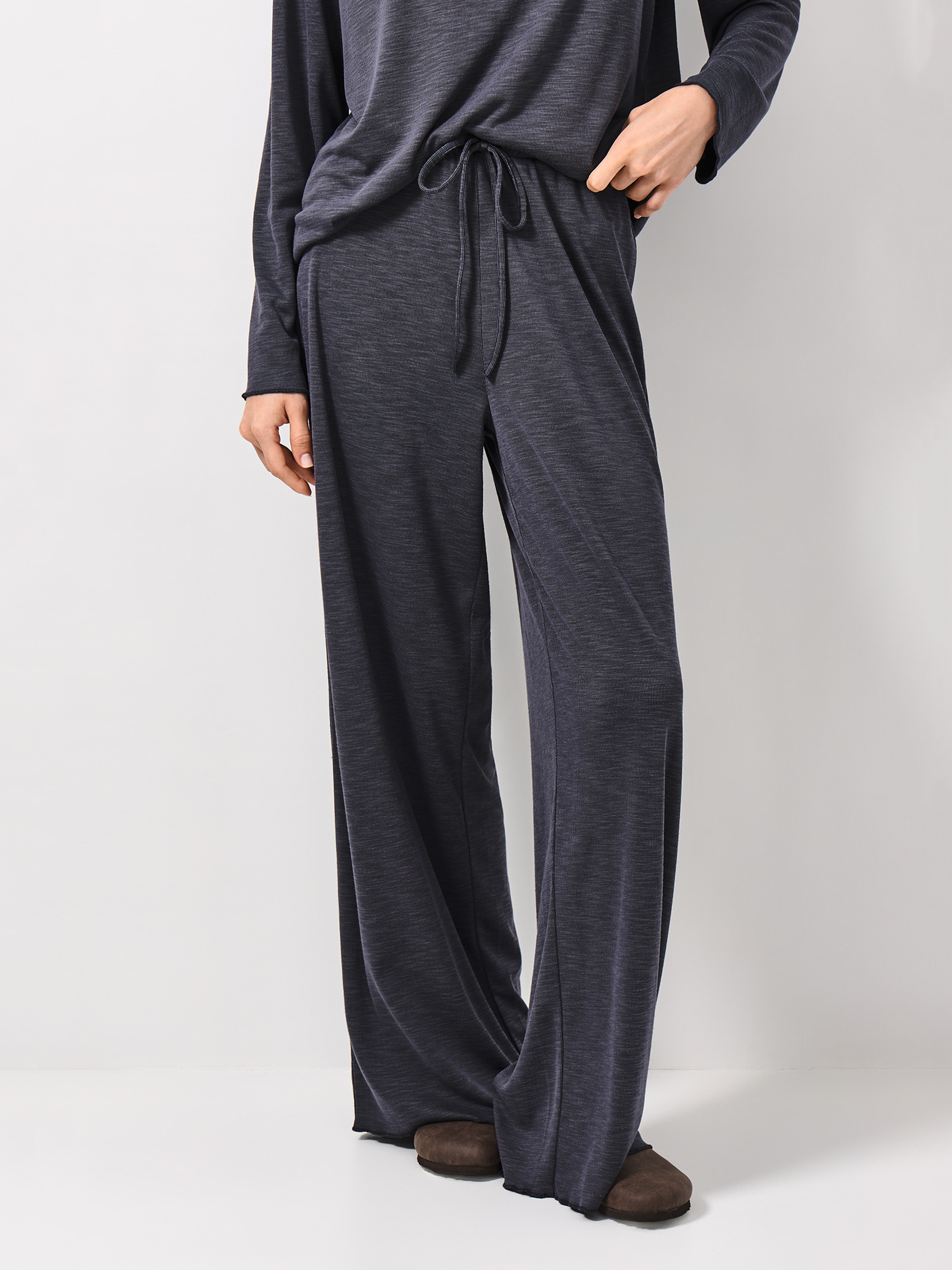 Women's trousers, size S, modal / polyester, dark grey, Savina, image-1
