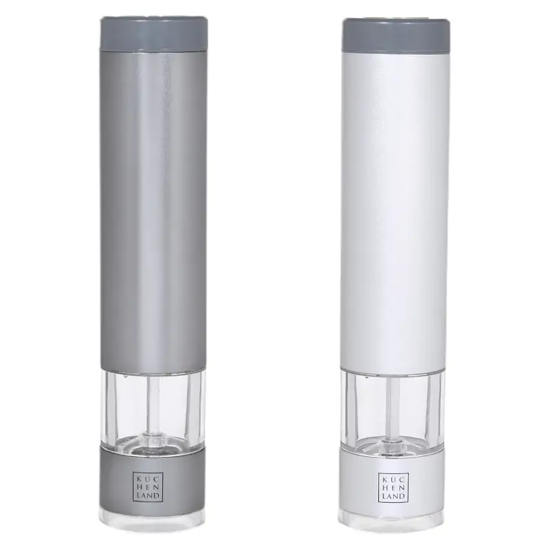 Spice mill, 22 cm, 2 pcs, electric, metal / plastic, LED B, Grey, Piquant ,image-0