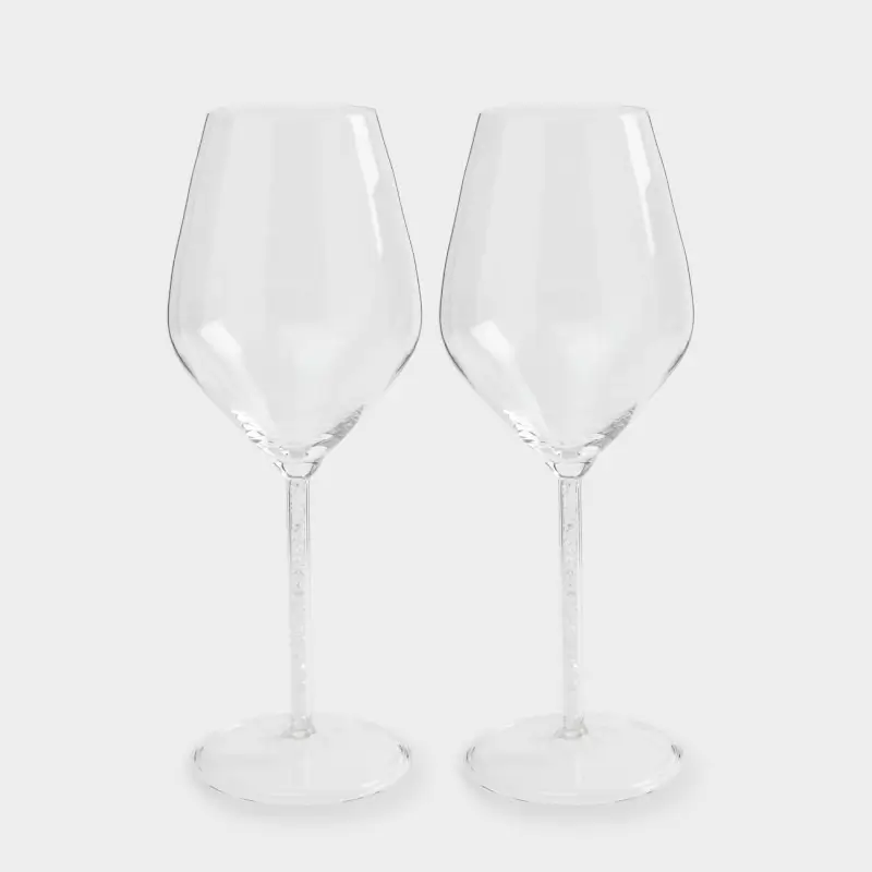 Wine glass, 450 ml, 2 pcs, glass / rhinestones, Crystal