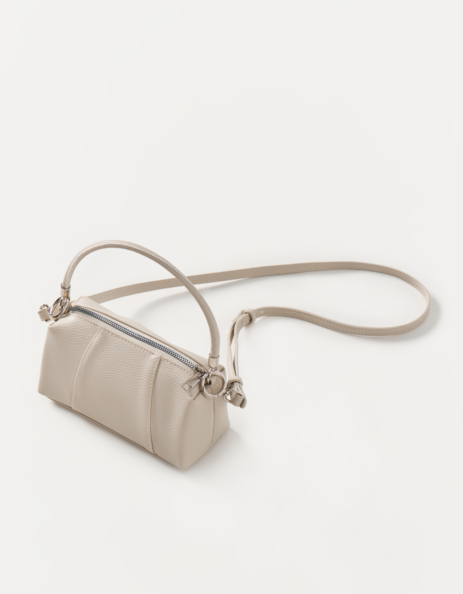 Women's bag, 20x11 cm, with handle, polyurethane, milky, Memo, image-5