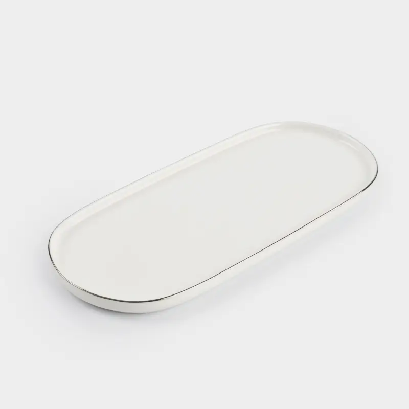 Dish, 25x11 cm, porcelain F, oval, white, Ideal silver ,image-0