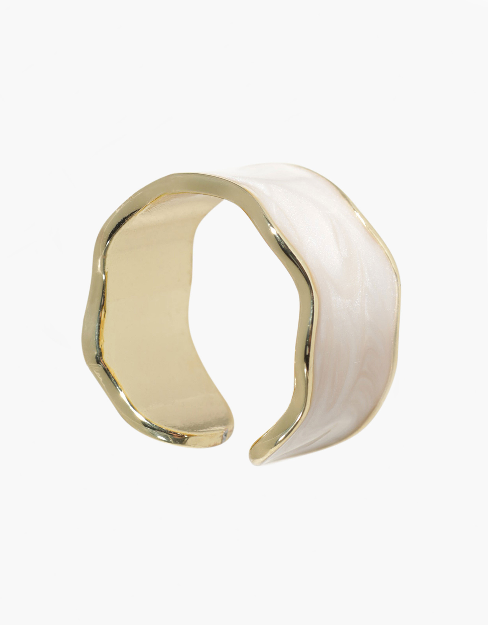 Ring, size S-M, single size, metal, golden beige, Jewelry, image-0