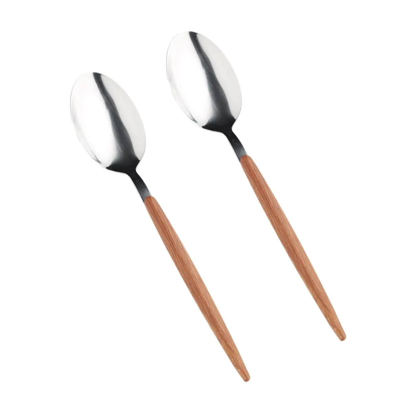 Dining spoon, 2 pcs, steel / plastic, brown, Oslo, image-0