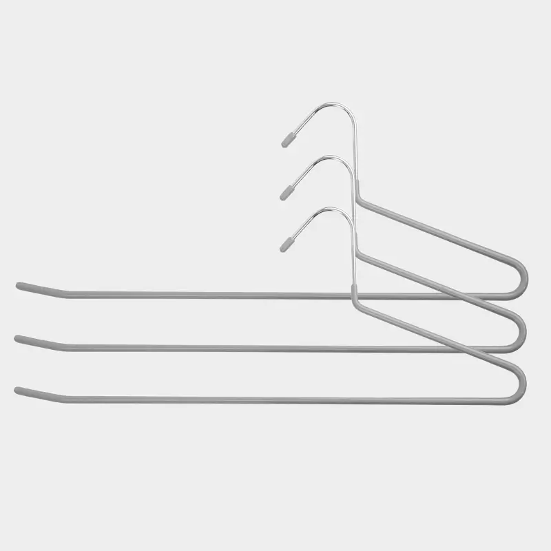 Hanger for trousers/skirts, 36 cm, 3 pcs, metal coated, gray, Colorful house ,image-0
