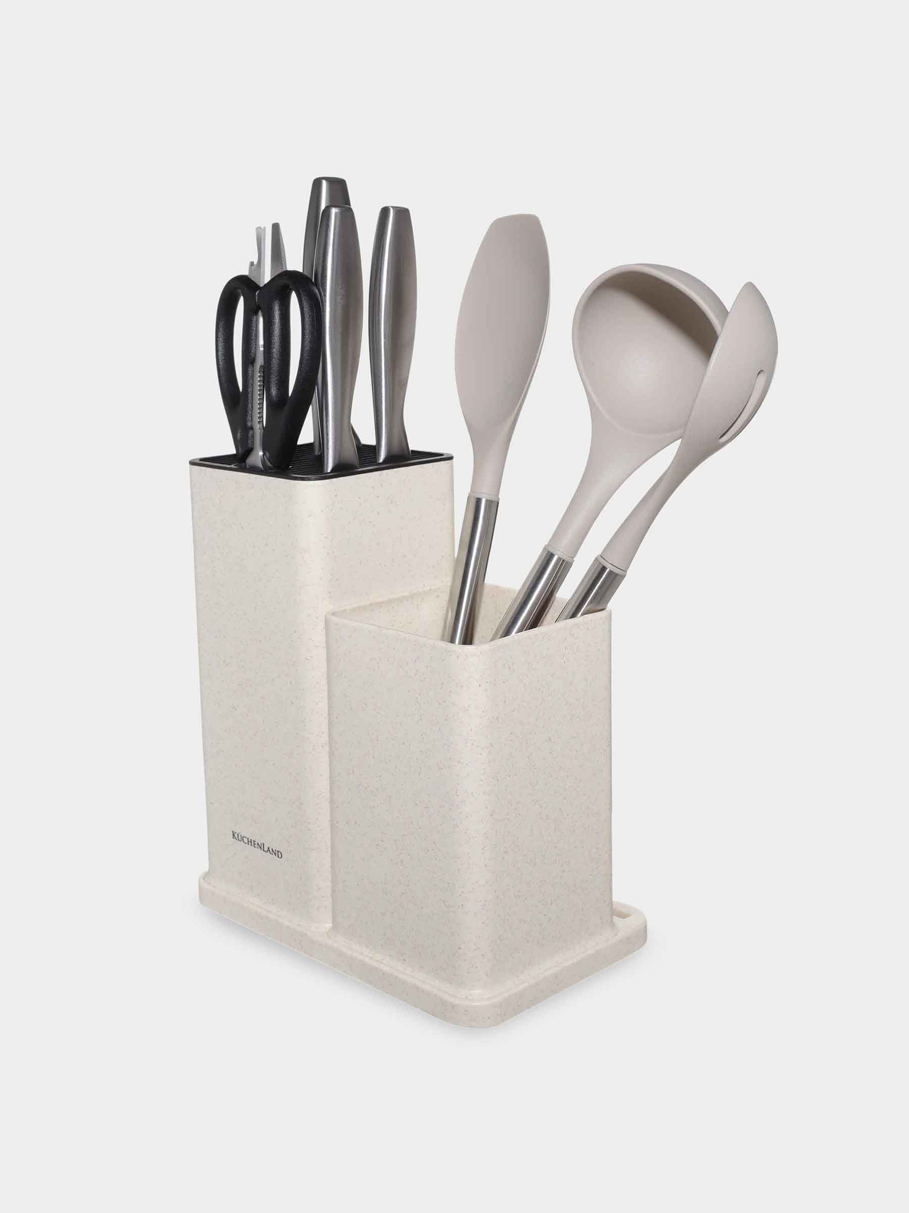 Stand for knives and kitchen accessories, 23 cm, 2 units, plastic, milk, Speck-light, image-4