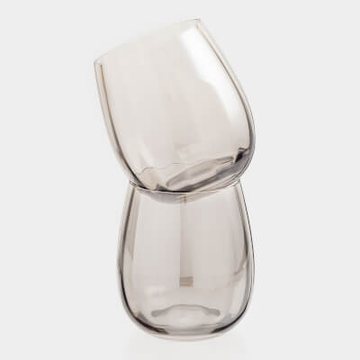 Glass, 10 cm, 450 ml, 2 pcs, glass, grey, Filo R color ,image-0