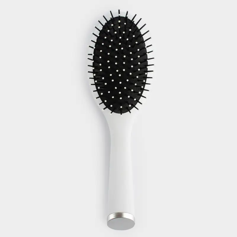 Hair massage comb, 23 cm, plastic, white, B&W ,image-0