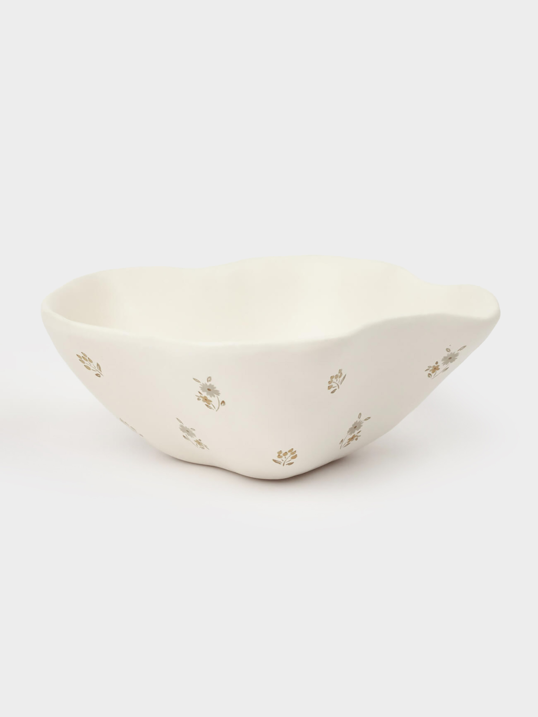 Bowl, 13x5 cm, ceramic, milky, Vintage flowers, La flore, image-1