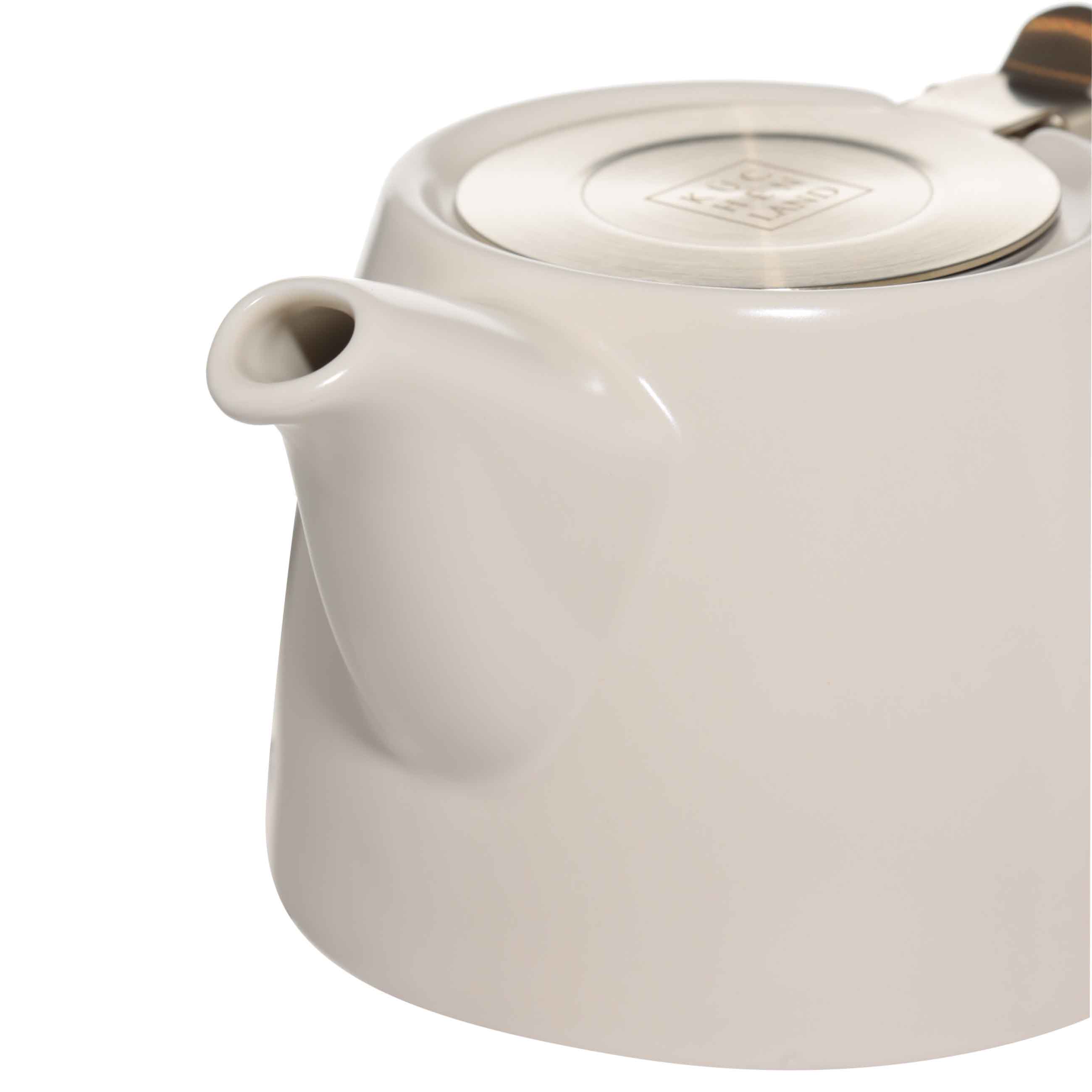 Teapot, 500 ml, ceramic / steel, milky-golden, Kettle ceramo, image-3