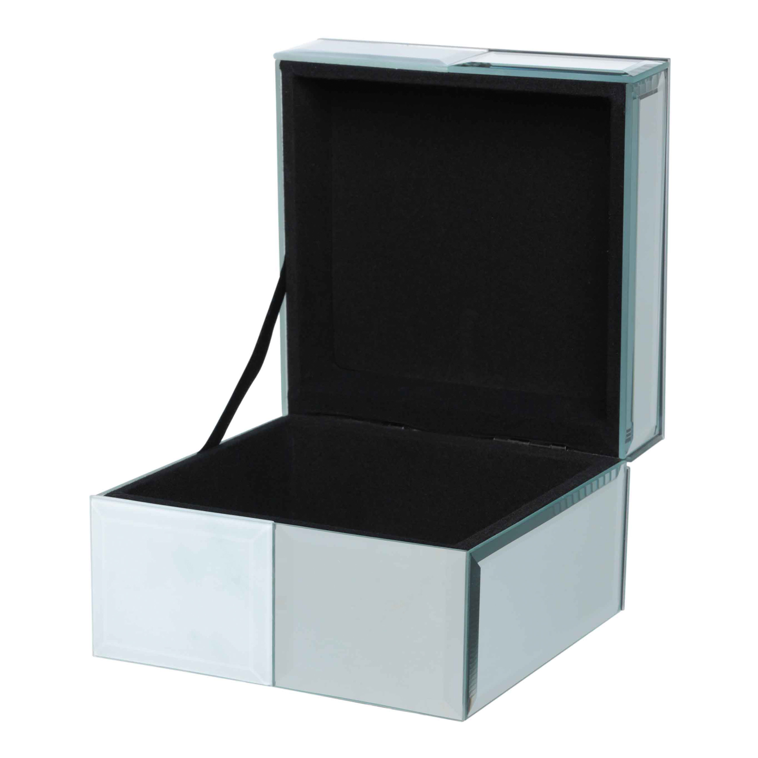 Jewelry box 13x13 cm glass white gray Marble Maniera