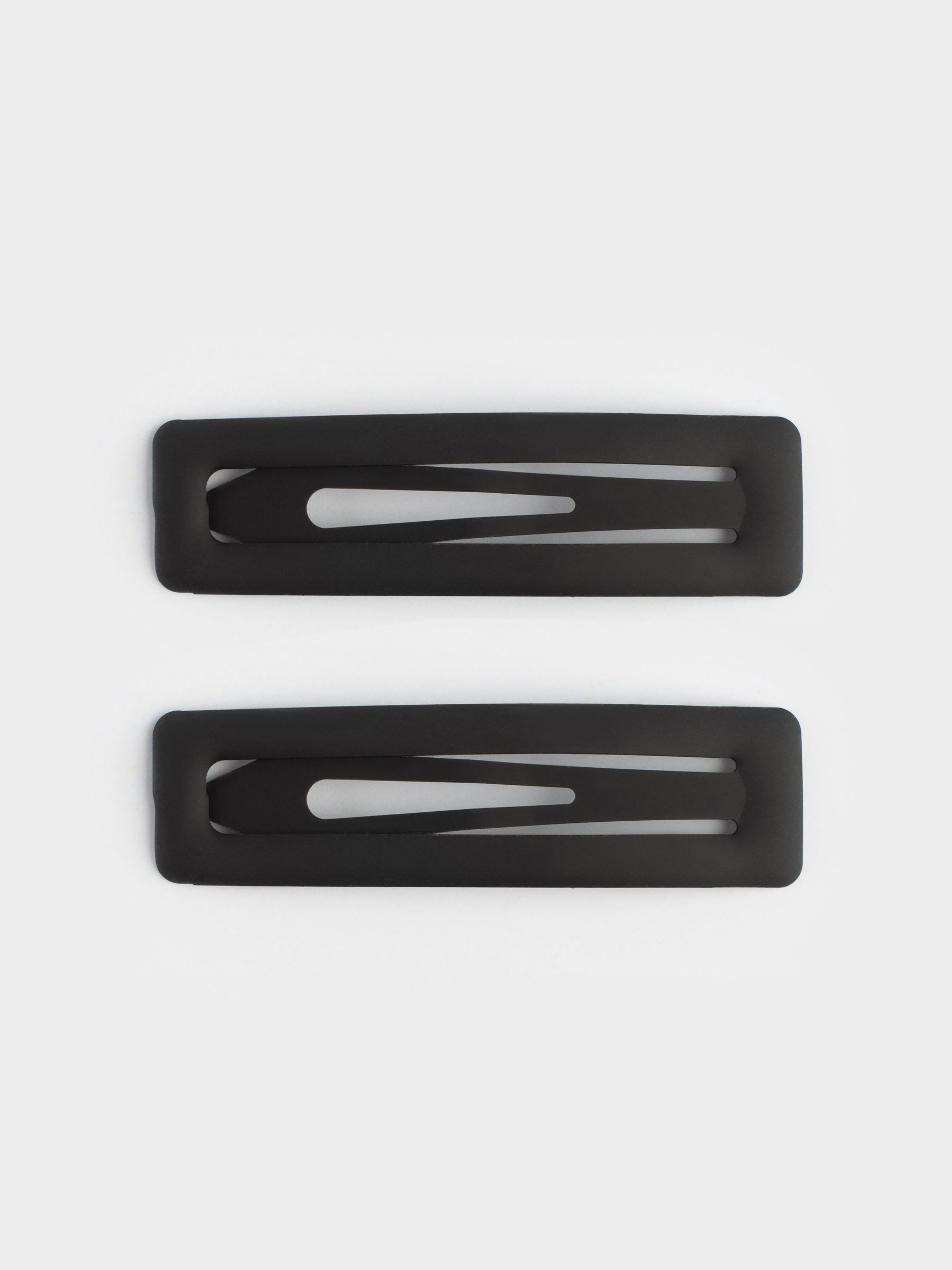 Hair clip, 7 cm, 2 pcs, metal, Black, Basic, image-0