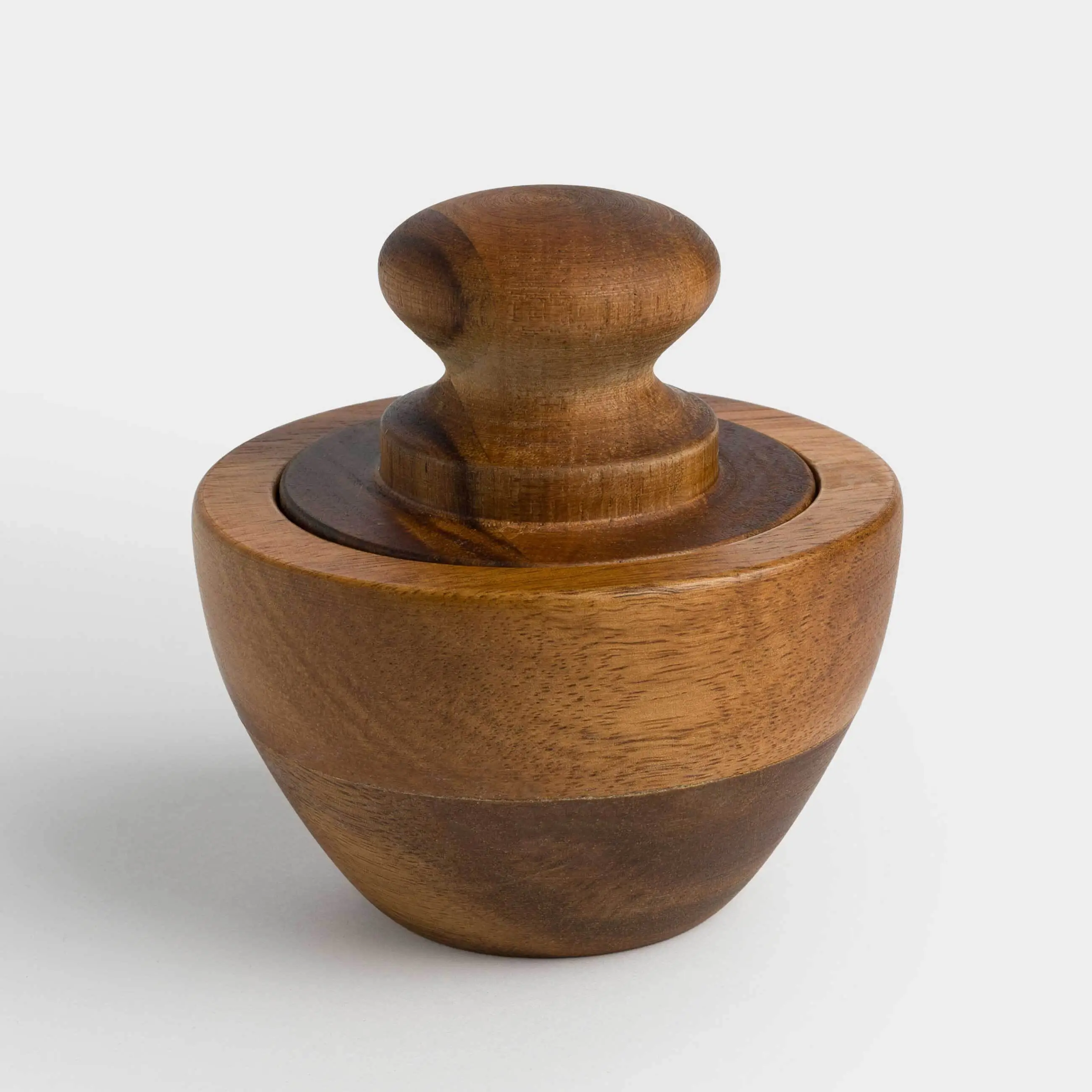Spice mortar, 8x5 cm, with pestle, wood, noble tree, image-0