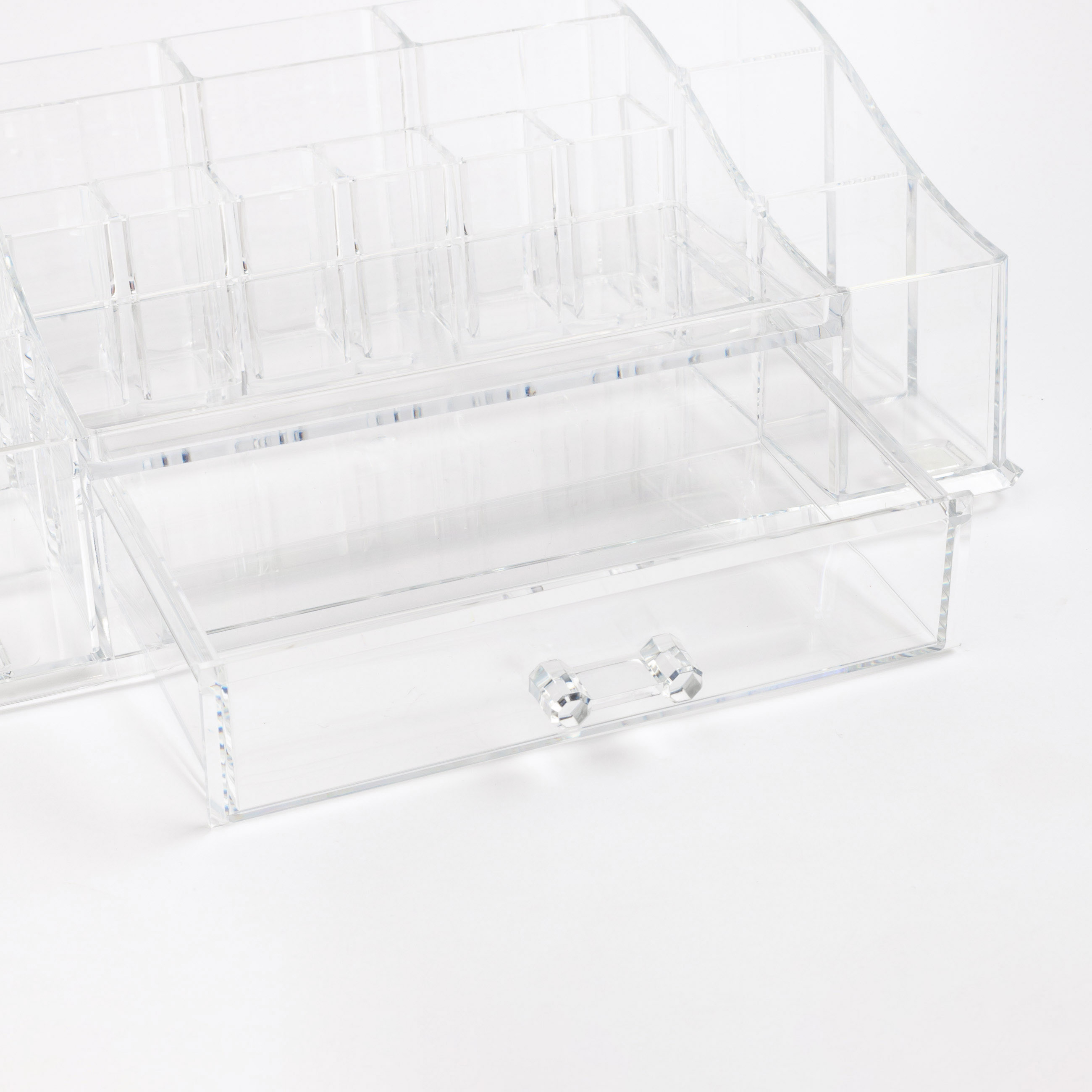 Organizer for cosmetics, 28x9 cm, 16 units, with drawer, plastic, Basic