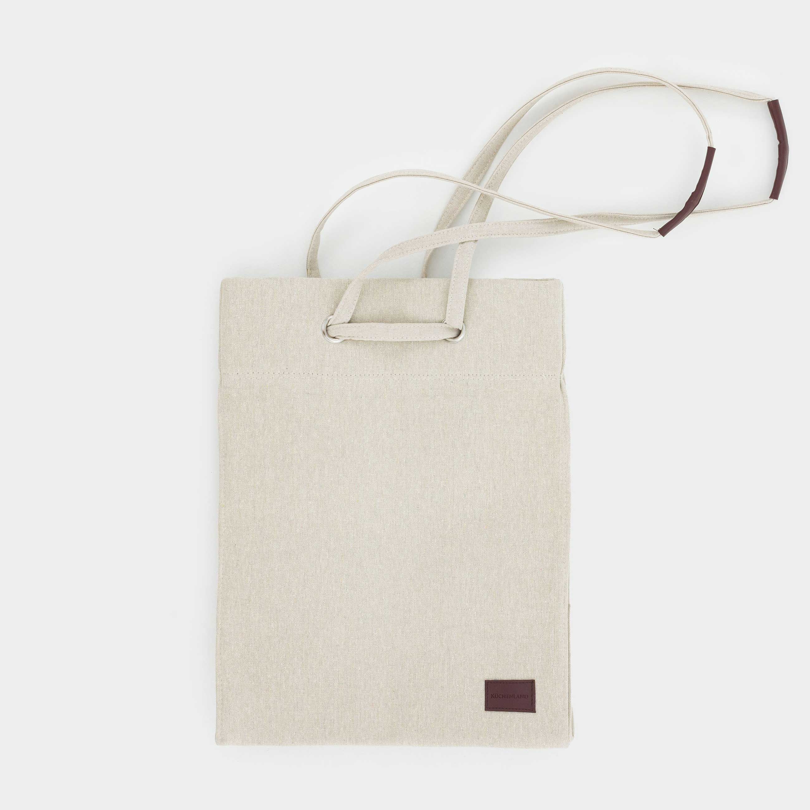 Laundry storage bag, 35x30x50 cm, canvas, rectangular, gray-beige, Solo, image-1