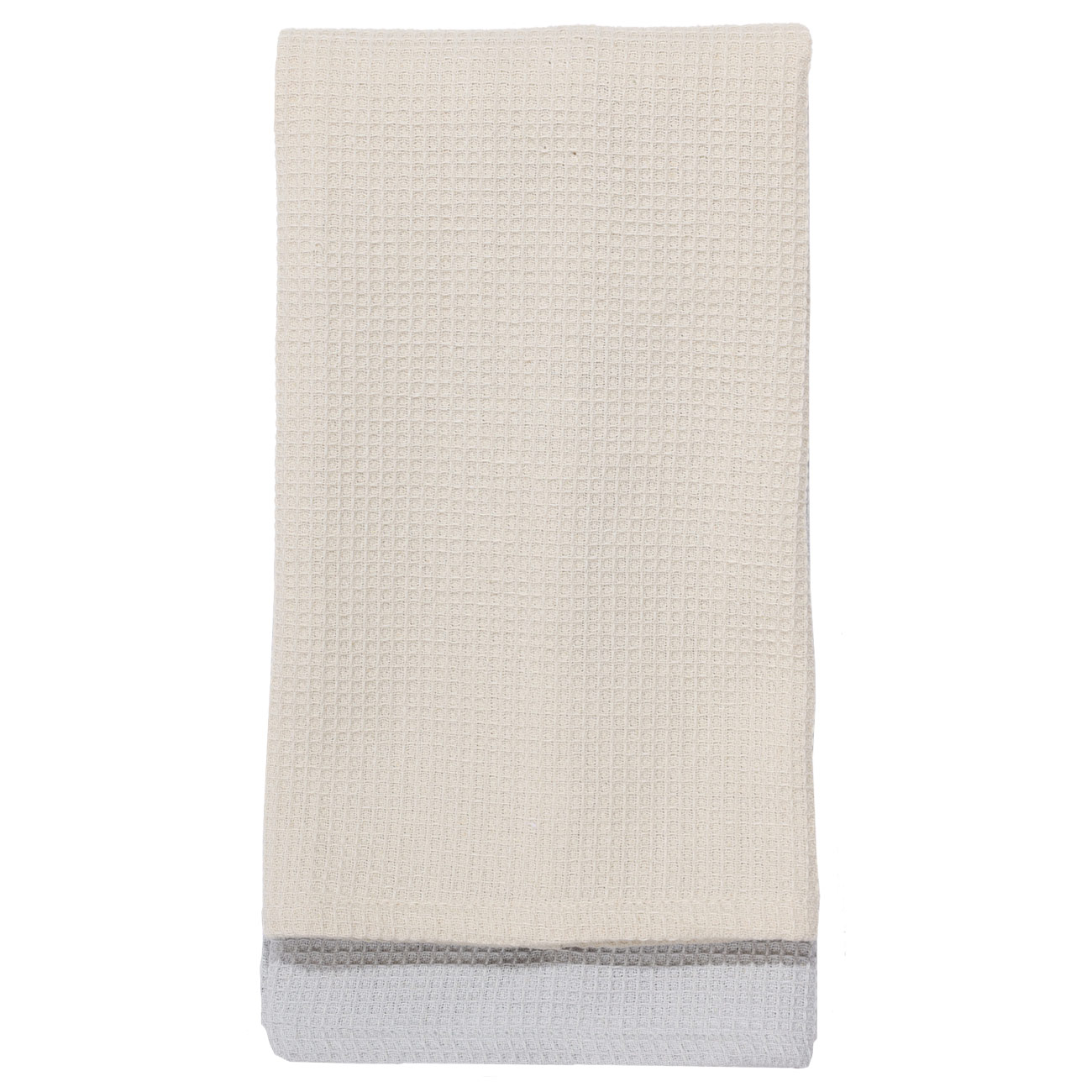 Kitchen towel, 2 pcs, 40x60 cm, cotton, gray / brown, Waffle