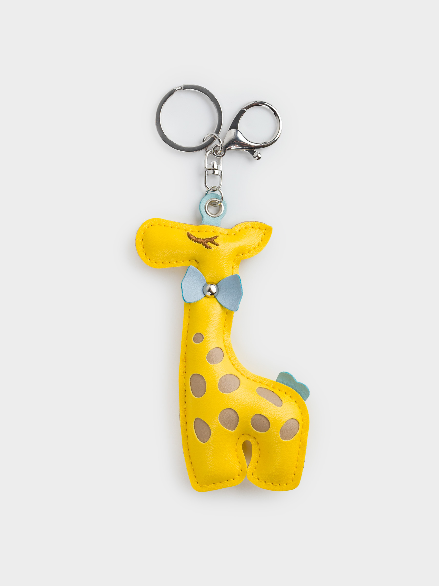 Keychain, 13 cm, polyurethane / metal, yellow, Giraffe, Giraffe, image-0