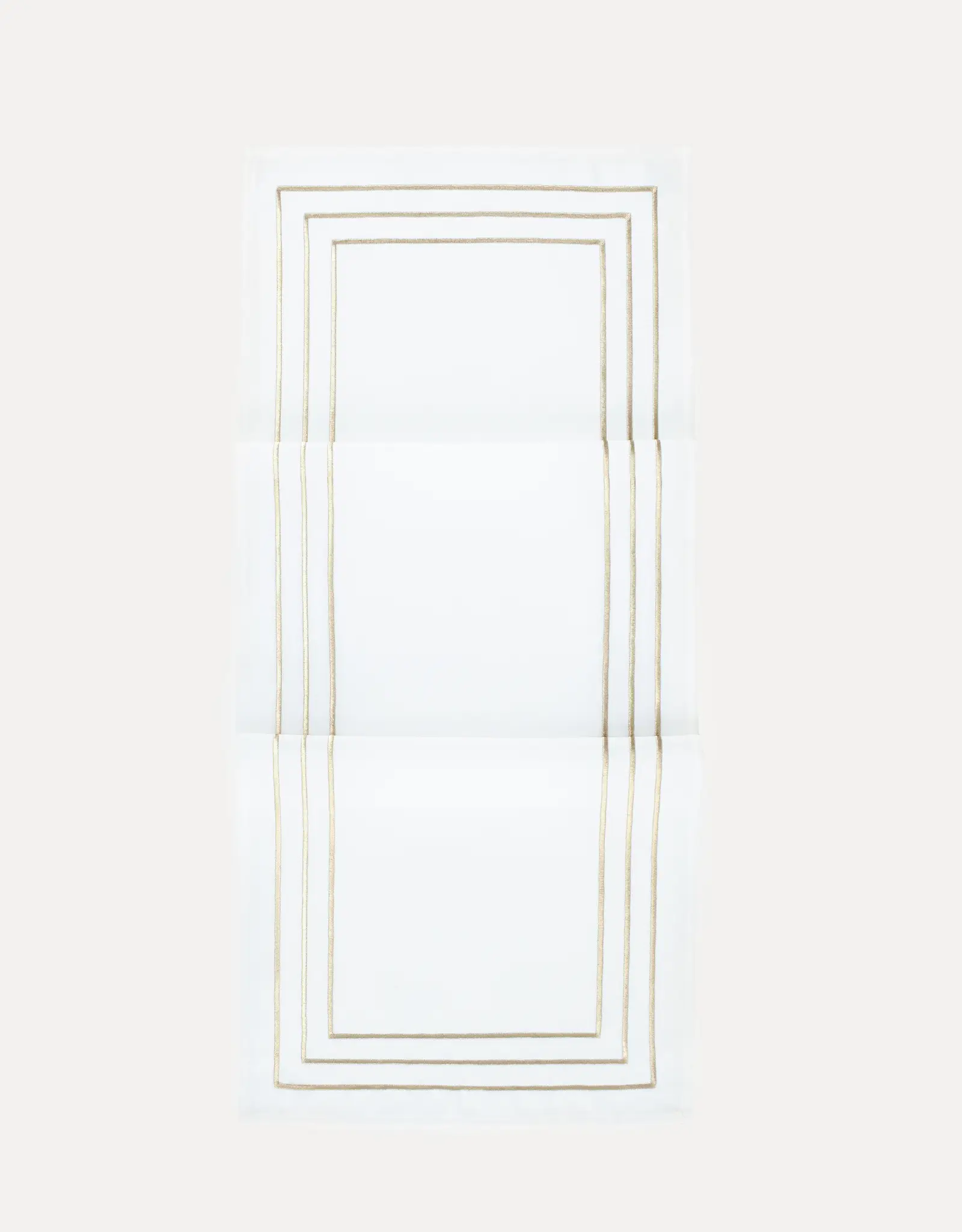 Table runner, 40x160 cm, polyester, white, Lines, Trim gold