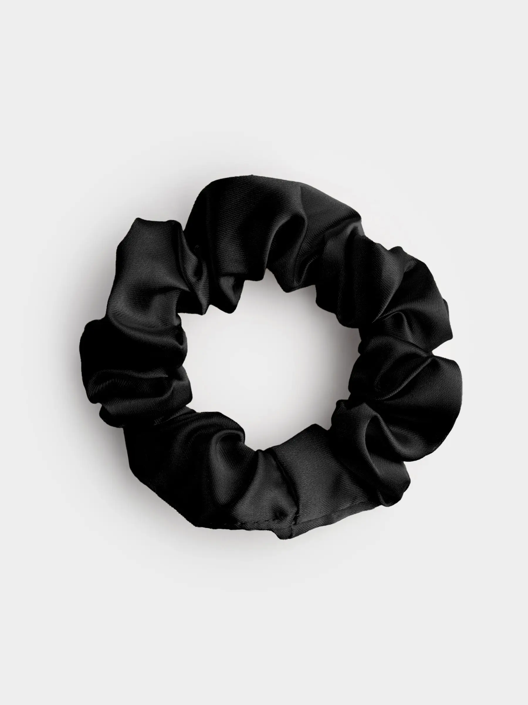 Elastic band for hair, 6 cm, satin, black, Silk