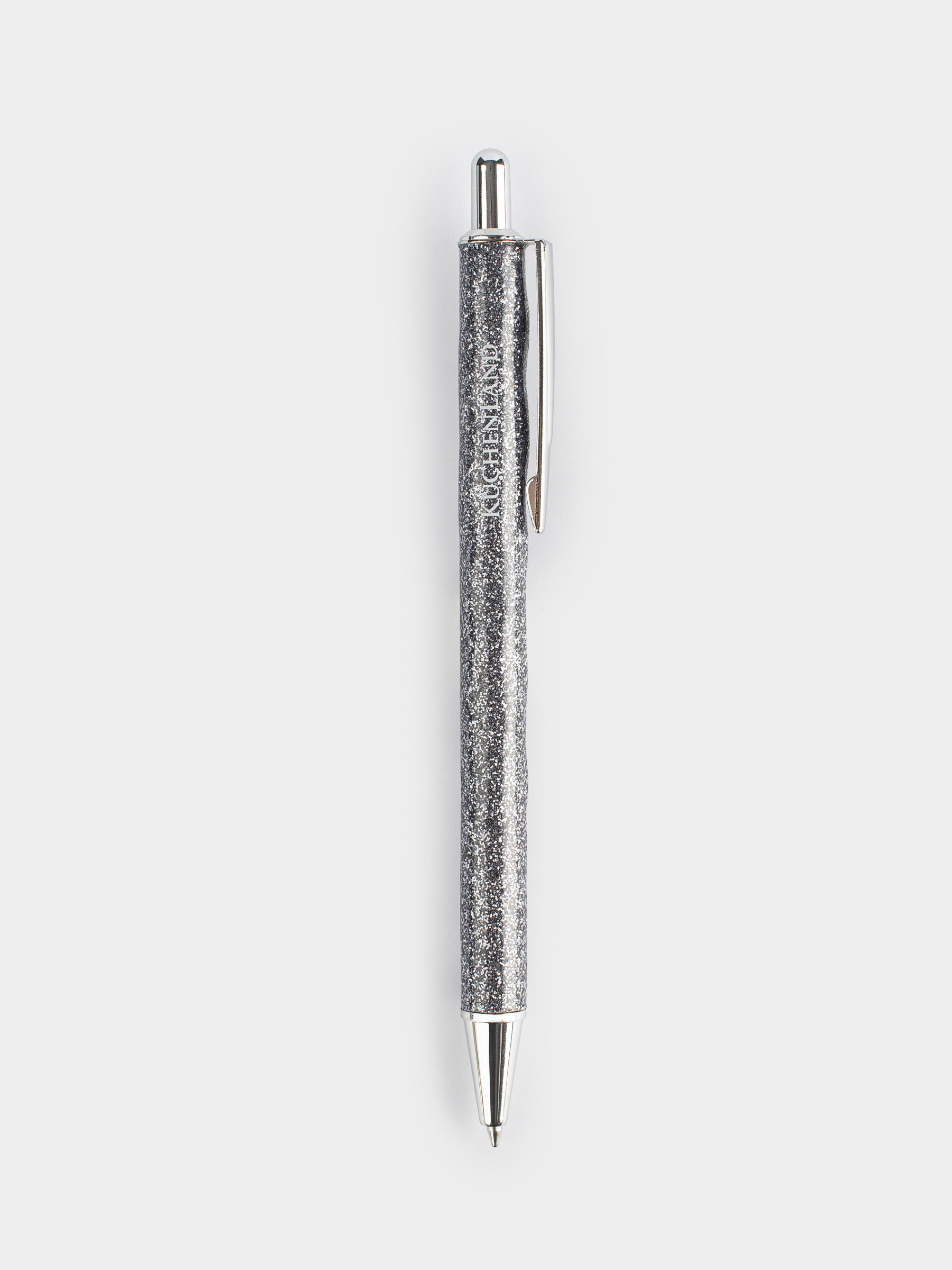 Ballpoint pen, 14 cm, Steel, Silver, sparkle, Draw sparkle, image-0