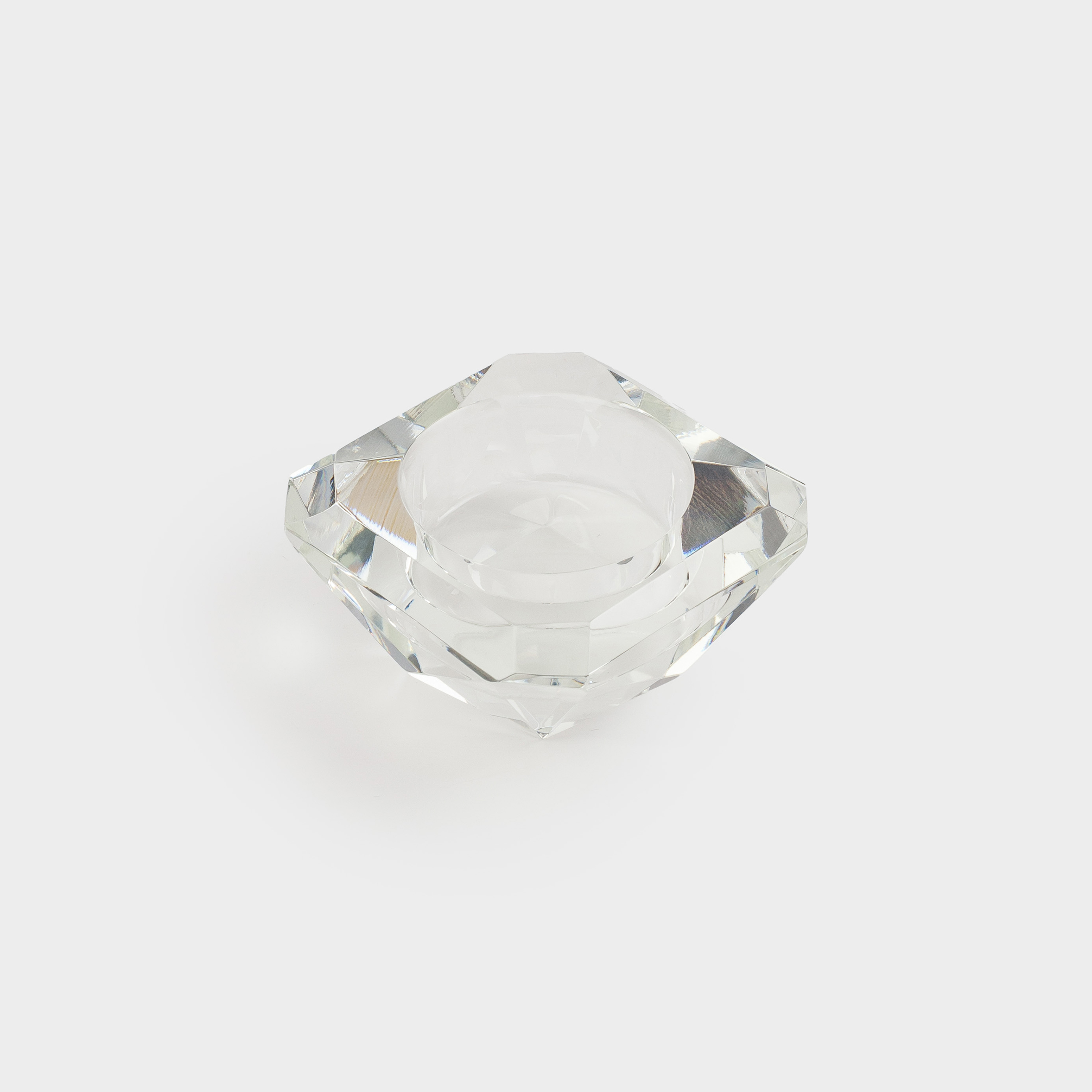 Candlestick, 7 cm, for tea candle, glass, Facets, Lux crystal
