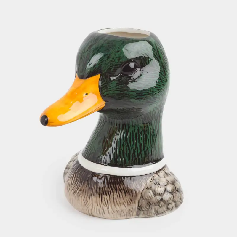 Flower vase, 24 cm, decorative, ceramic, Drake, Duck ,image-0