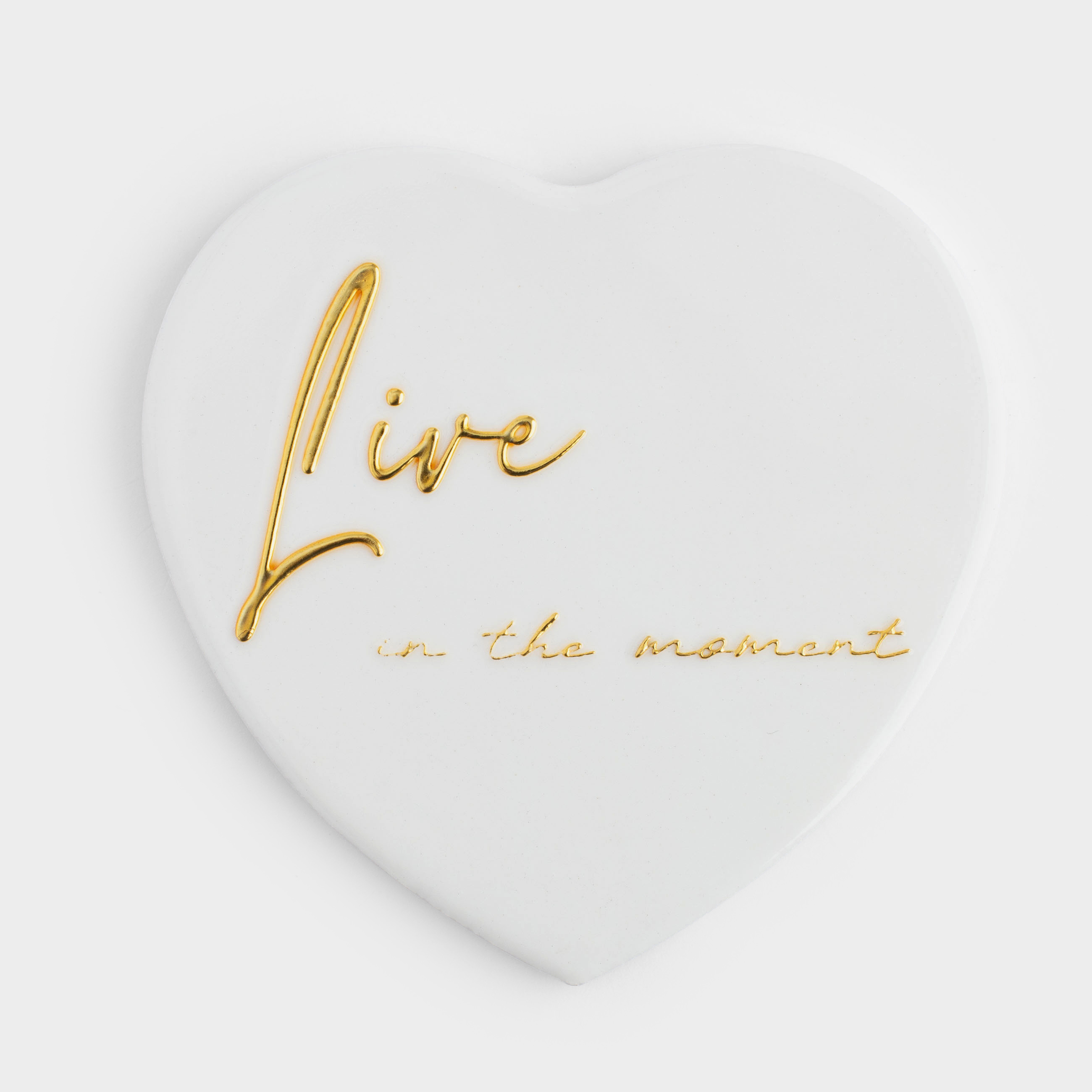 Coaster, 11x11 cm, ceramic / cork, White, Heart, Scroll, image-0