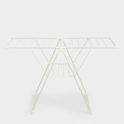Floor-standing clothes dryer, 155x57 cm, folding, metal, beige, X-shape, Compact ,image-0