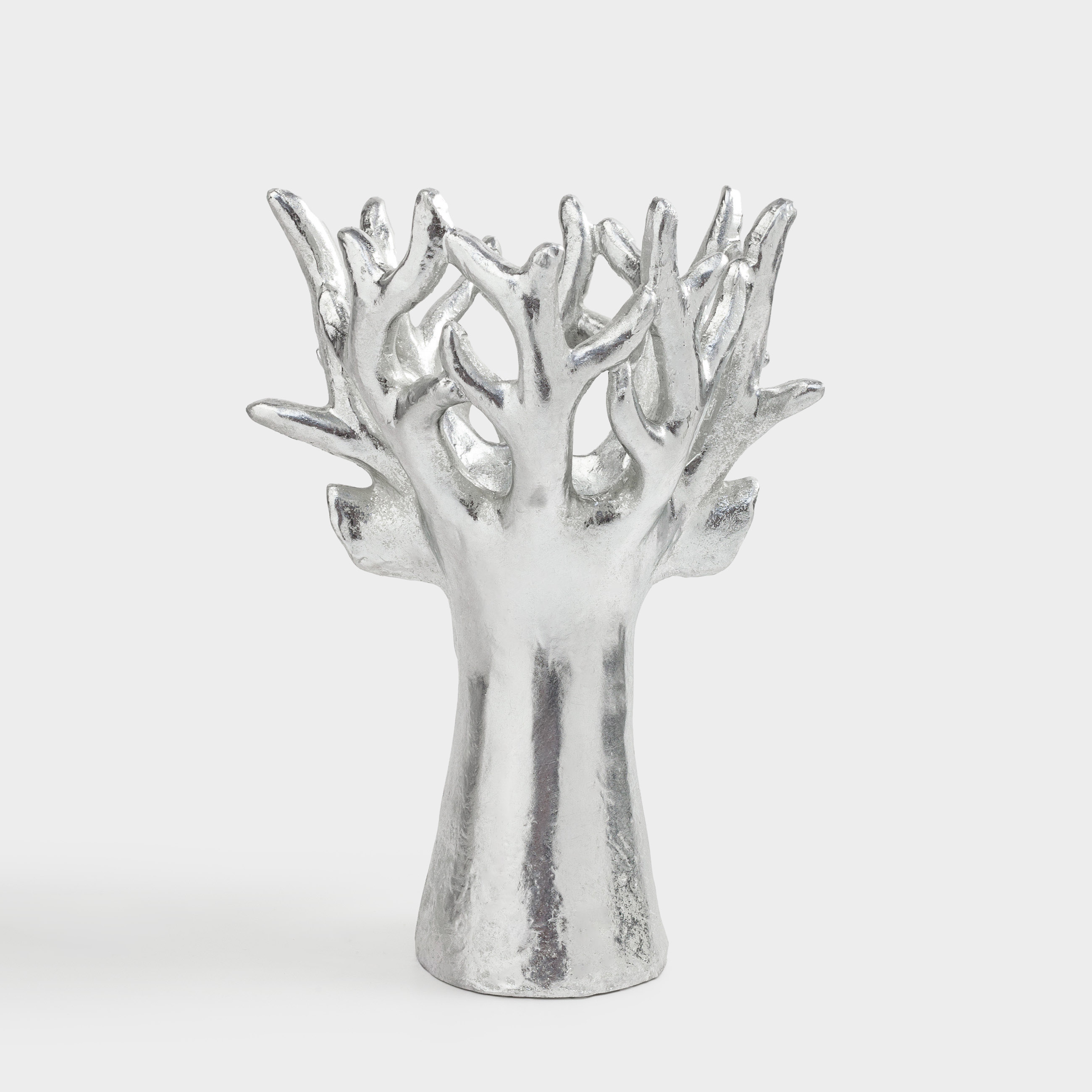 Decorative vase, 30 cm, polyresin, silver, Deer head, Deer sparks, image-3