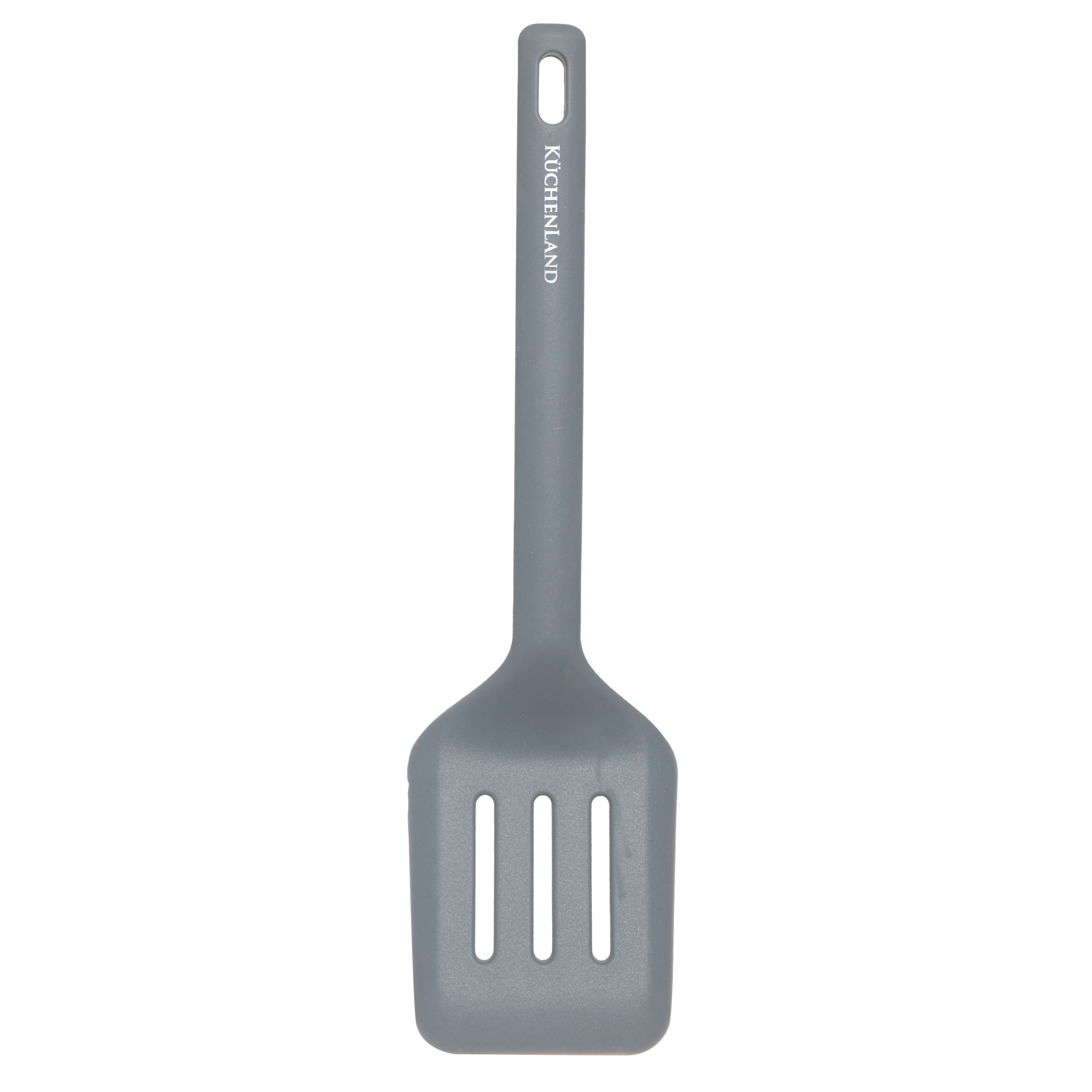 Spatula, 30 cm, slotted, Silicone, Grey, Grey steel, image-0