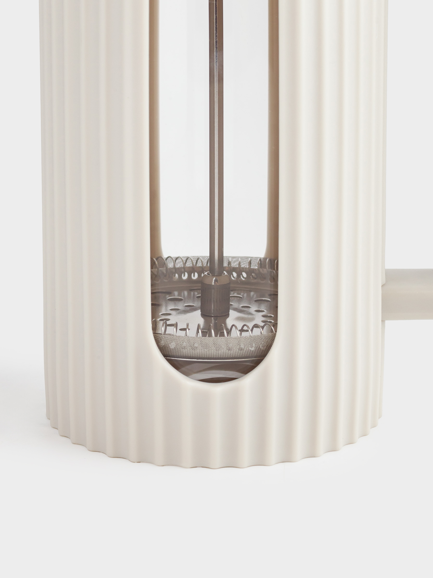 French press, 1 l, glass B / steel, beige, Ketto, image-2