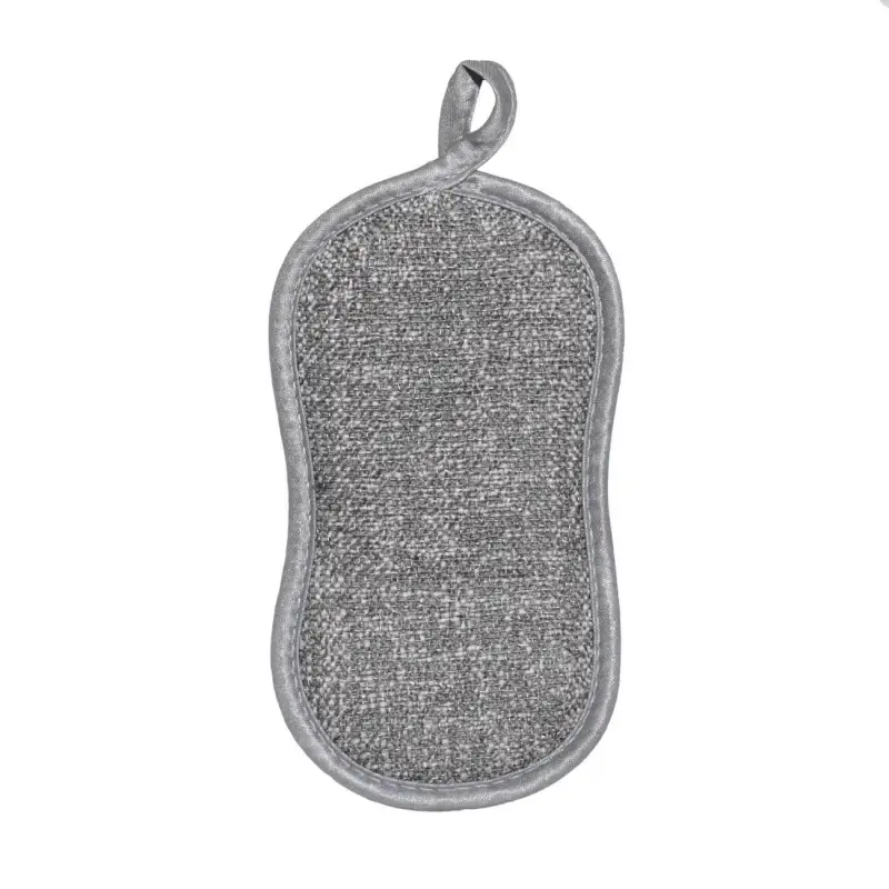 Dish washing sponge, 19x10 cm, double-sided, microfiber, grey, Clean