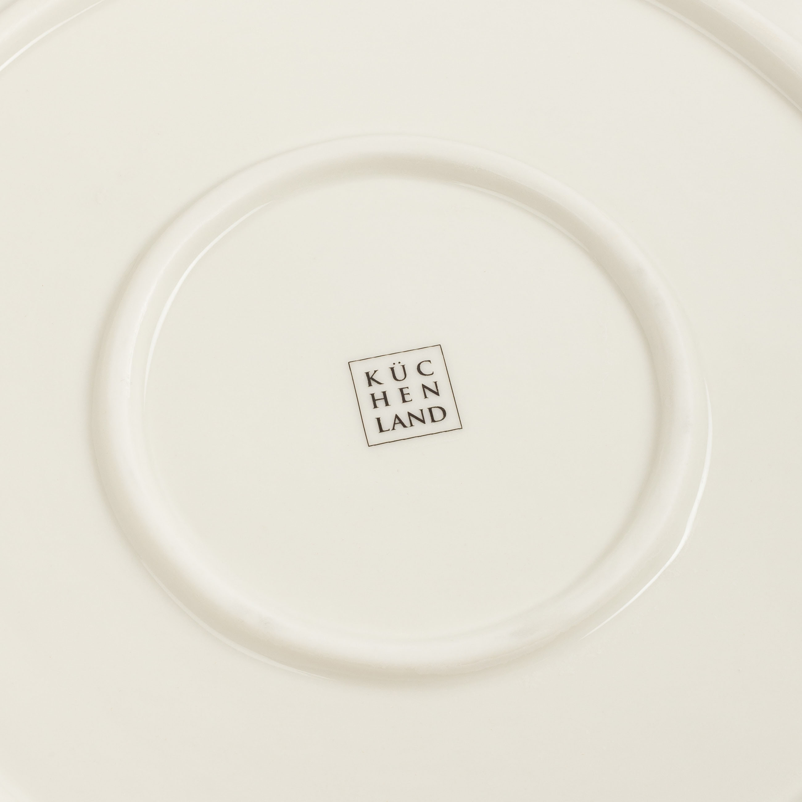 Dinner plate, 27 cm, porcelain P, milky, with golden edging, Grey flowers, Florals, image-5