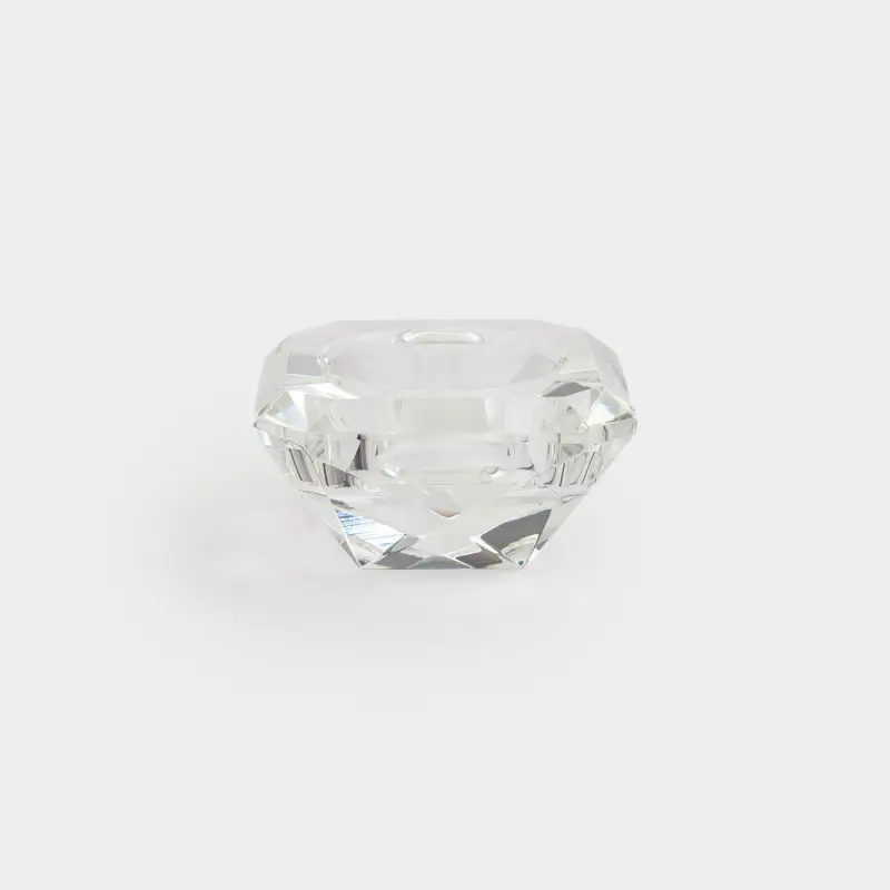 Candlestick, 7 cm, for tea candle, glass, Facets, Lux crystal