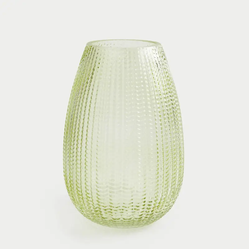 Flower vase, 26 cm, glass, green, Fantasy