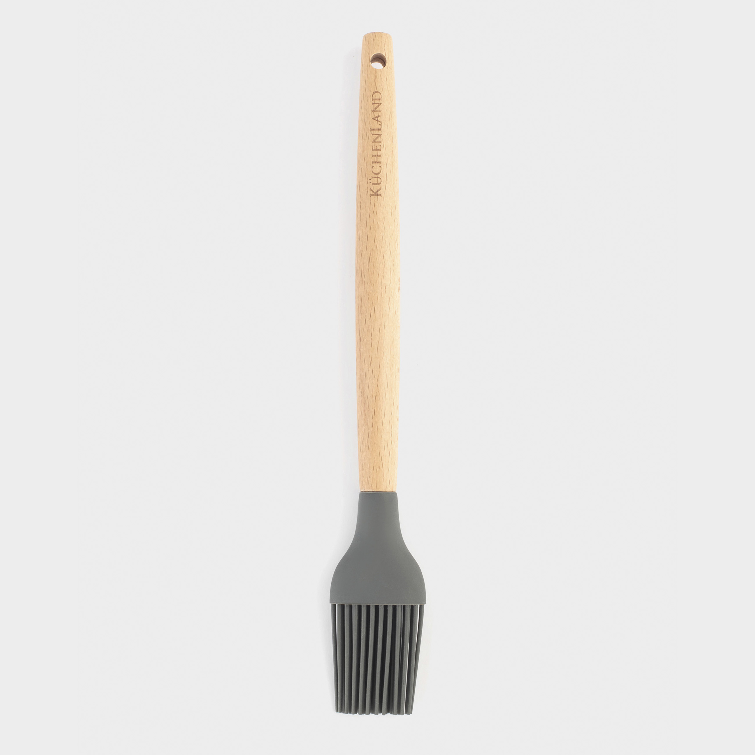 Cooking brush, 27 cm, silicone / wood, gray, Weekend