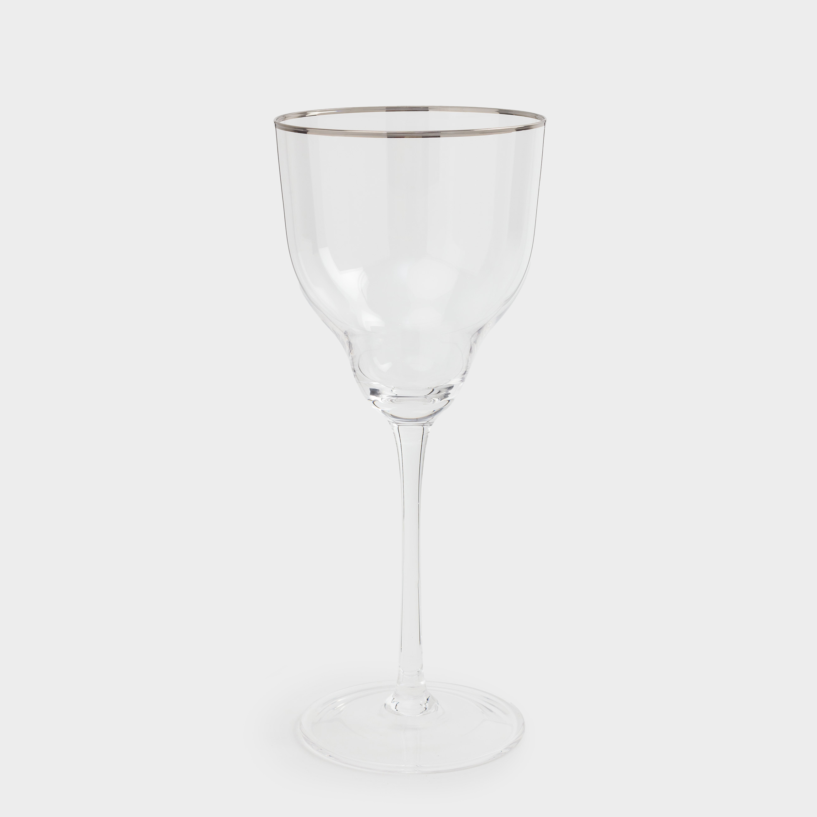Wine glass, 320 ml, 2 pcs, glass, with silver edging, Rimini silver, image-2