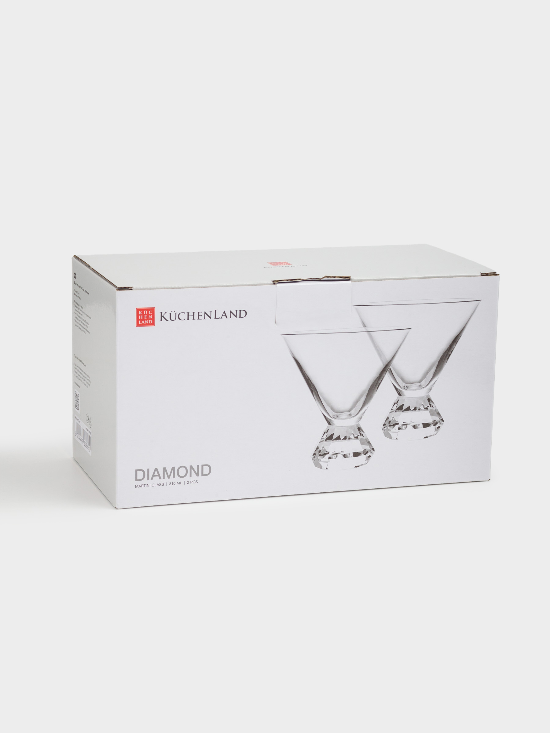 Martini glass, 310 ml, 2 pcs, glass, Diamond, Diamond, image-5