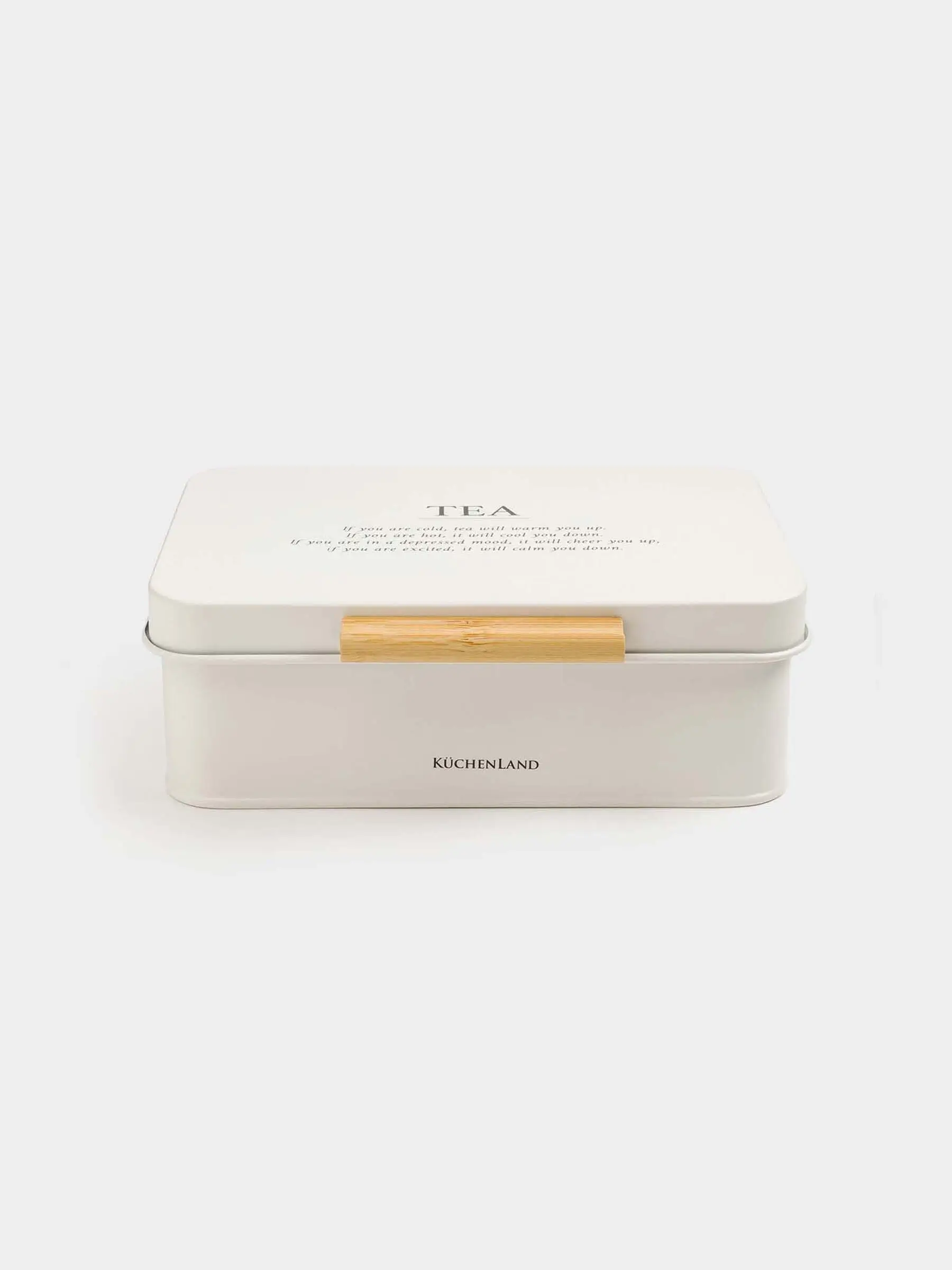 Tea storage box, 22x17 cm, 6 compartments, metal / wood, rectangular, milky, Course