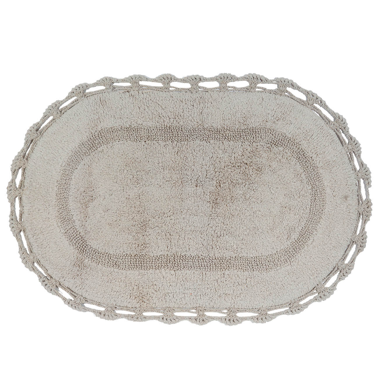 Mat, 60x100 cm, cotton, Beige, Lace, Knit